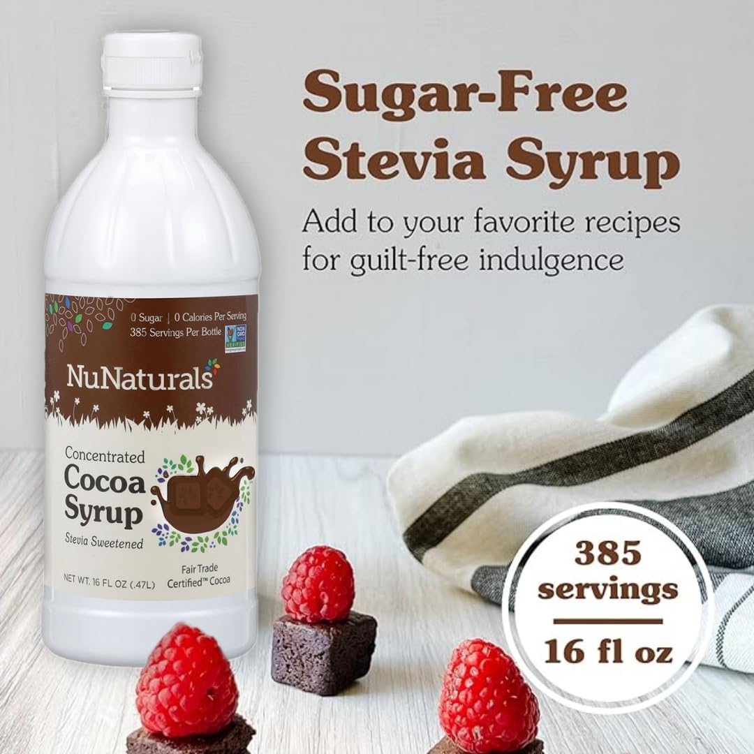 Foto 4 pulgar | Sirope De Stevia Nunaturals Sabor Chocolate 473 Ml Sin Azúcar - Venta Internacional.