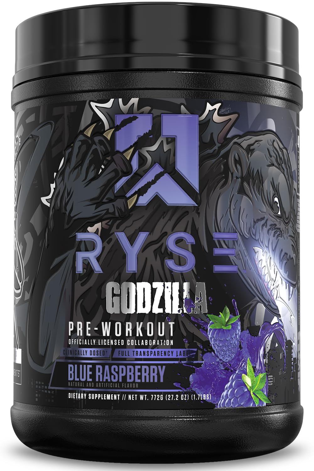 Foto 2 pulgar | Polvo Para Antes Del Entrenamiento Ryse Godzilla X Noel Deyzel Blue Raspberry - Venta Internacional.