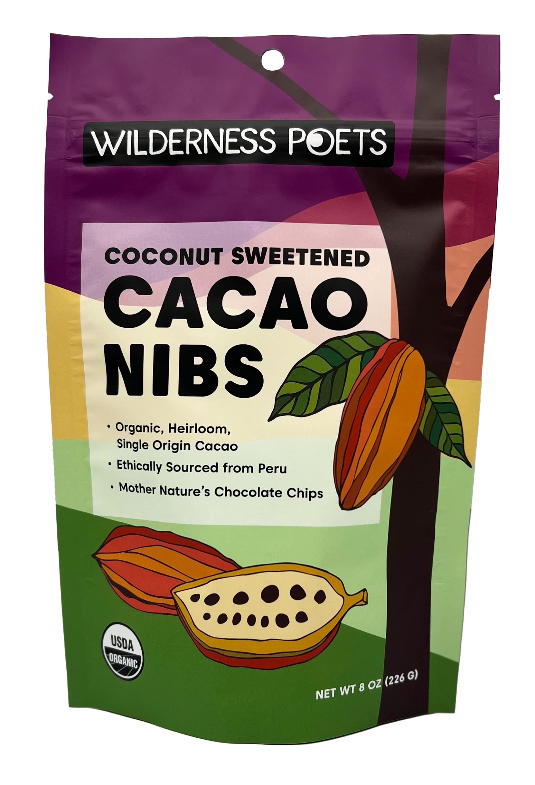 Foto 2 pulgar | Cacao Nibs Wilderness Poets Endulzado Con Néctar De Coco 227 G - Venta Internacional.