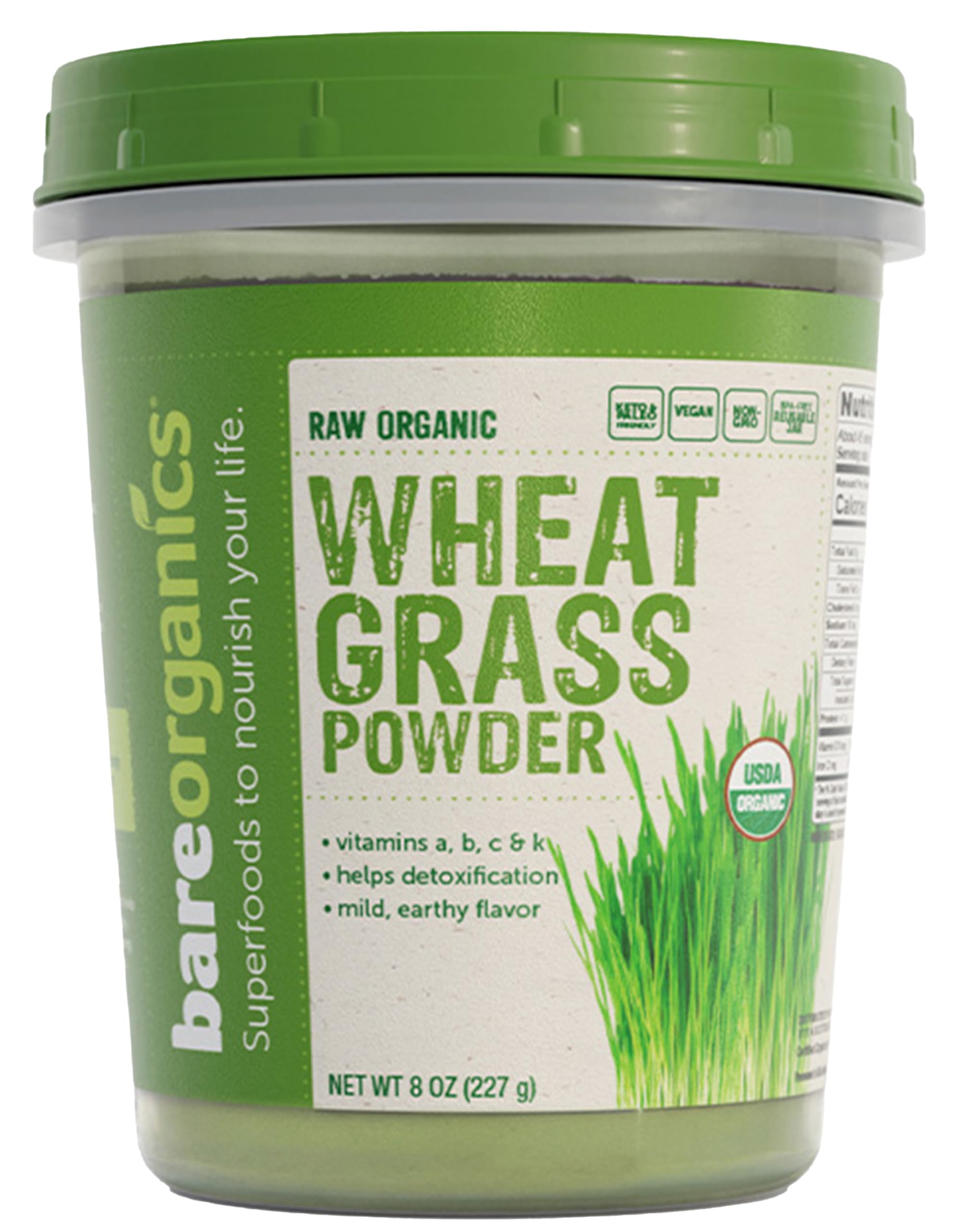 Foto 2 pulgar | Suplemento Bareorganics En Polvo De Pasto De Trigo 225 Ml (paquete De 1) - Venta Internacional.