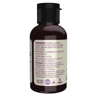 Foto 3 | Chocolate Líquido Orgánico Con Fruta De Monje Edulcorante Now Foods 50 Ml - Venta Internacional.