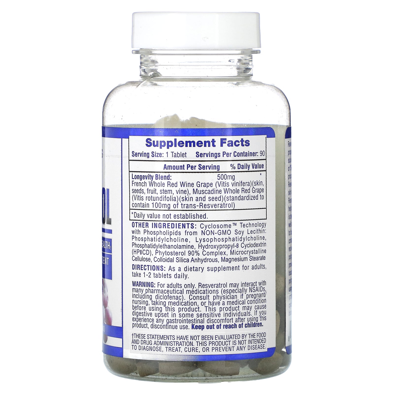 Foto 3 pulgar | Suplemento Hi Tech Pharmaceuticals Resveratrol 500 Mg 90 Tabletas - Venta Internacional.