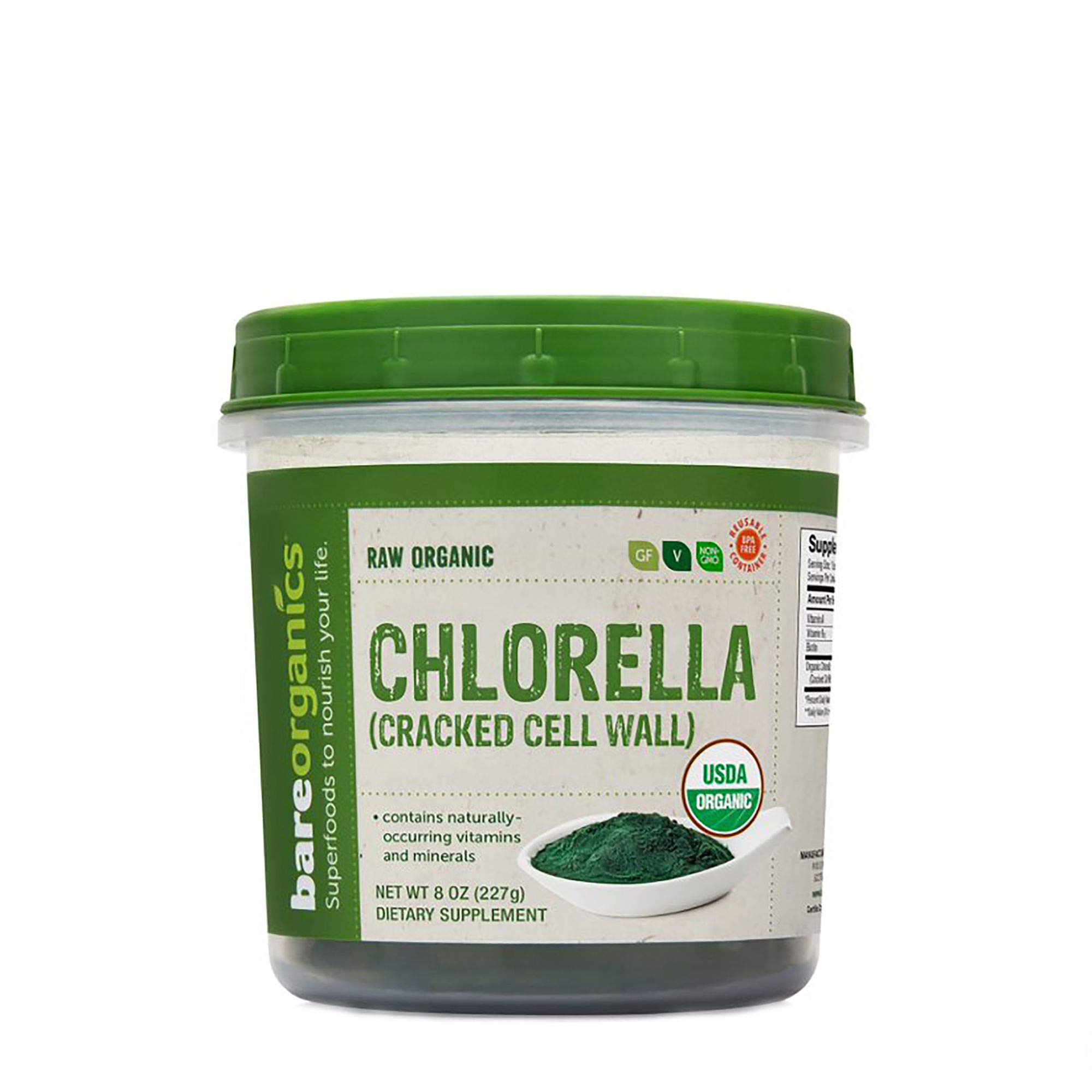 Foto 2 pulgar | Suplemento De Clorella En Polvo Bareorganics  250 Ml  Usda Organic - Venta Internacional.