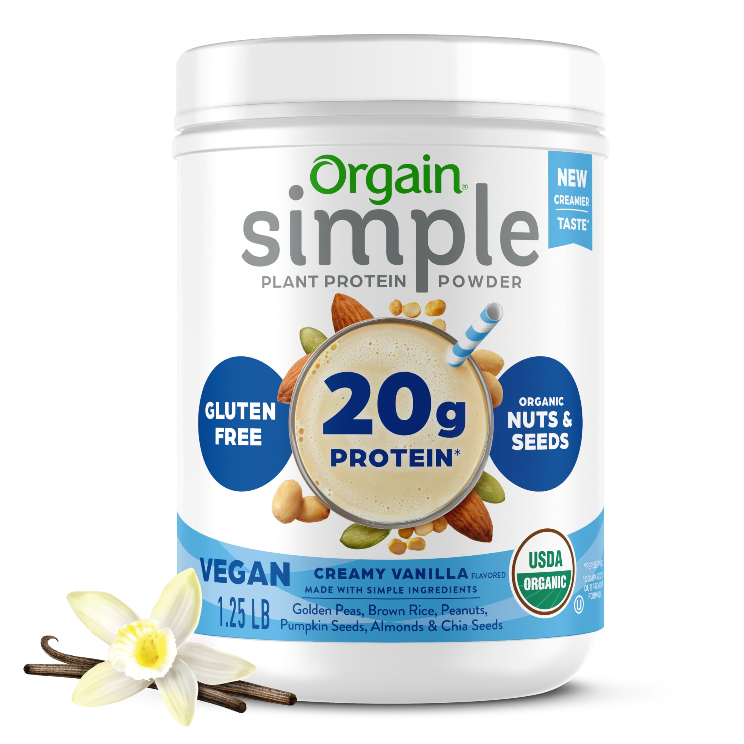 Foto 2 pulgar | Proteína En Polvo Orgain Orgain Organic Simple Vegan Vainilla 567g - Venta Internacional.
