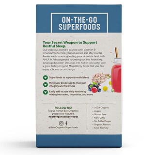 Foto 4 | Superalimento Para Dormir Para Llevar Bareorganics Potenciador De Agua 12 X 12 - Venta Internacional.