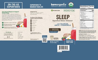 Foto 6 | Superalimento Para Dormir Para Llevar Bareorganics Potenciador De Agua 12 X 12 - Venta Internacional.