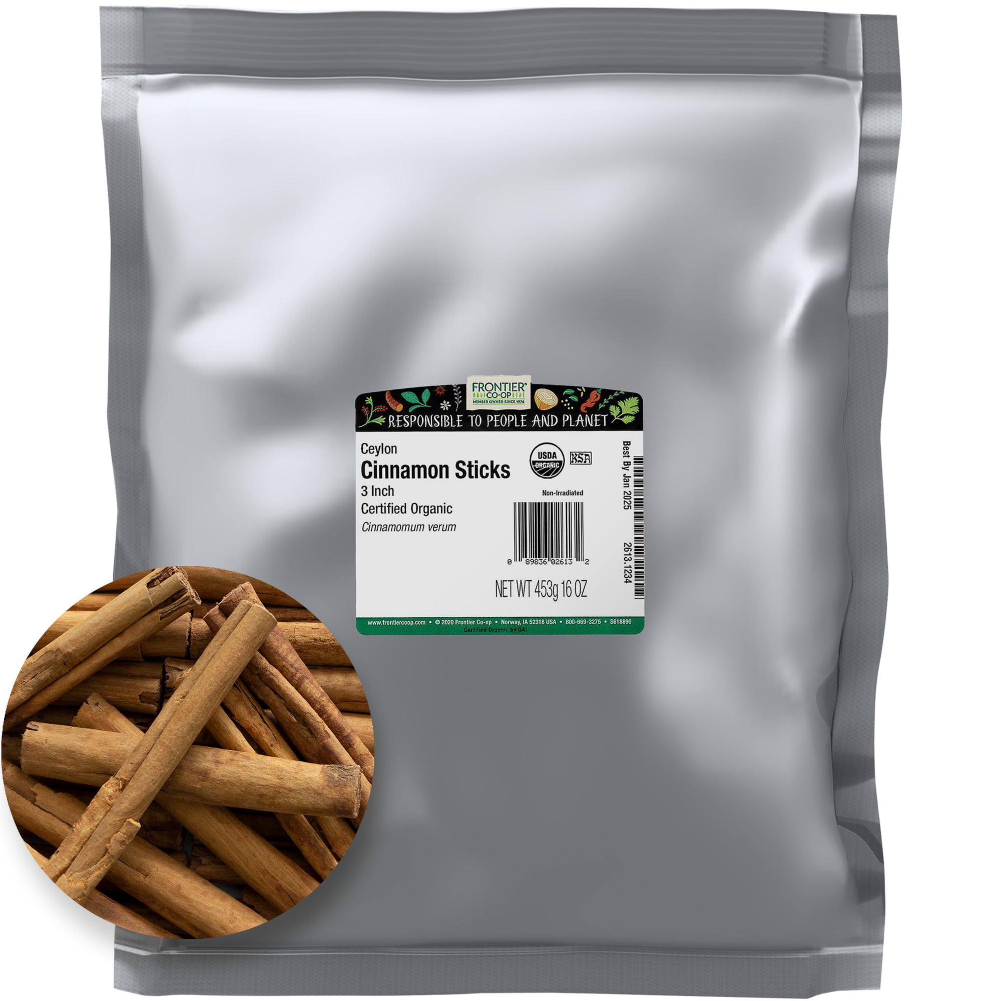 Foto 1 | Palitos De Canela Frontier Co-op Organic Ceilán 454 G - Venta Internacional.