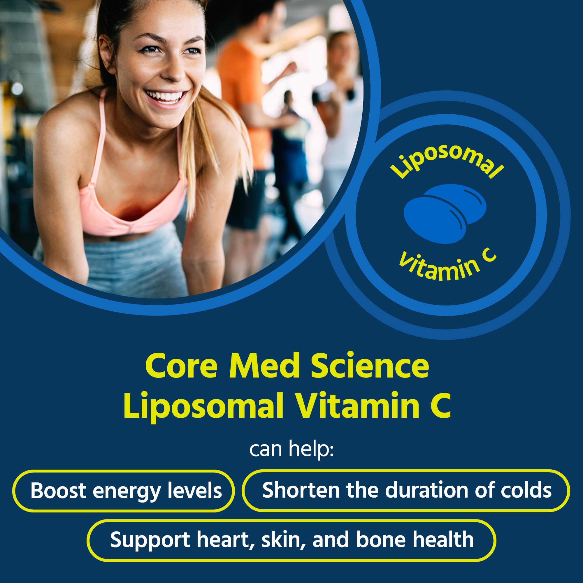 Foto 2 | Suplemento Core Med Science De Vitamina C Liposomal  1000 Mg  270 Cápsulas Blandas - Venta Internacional.