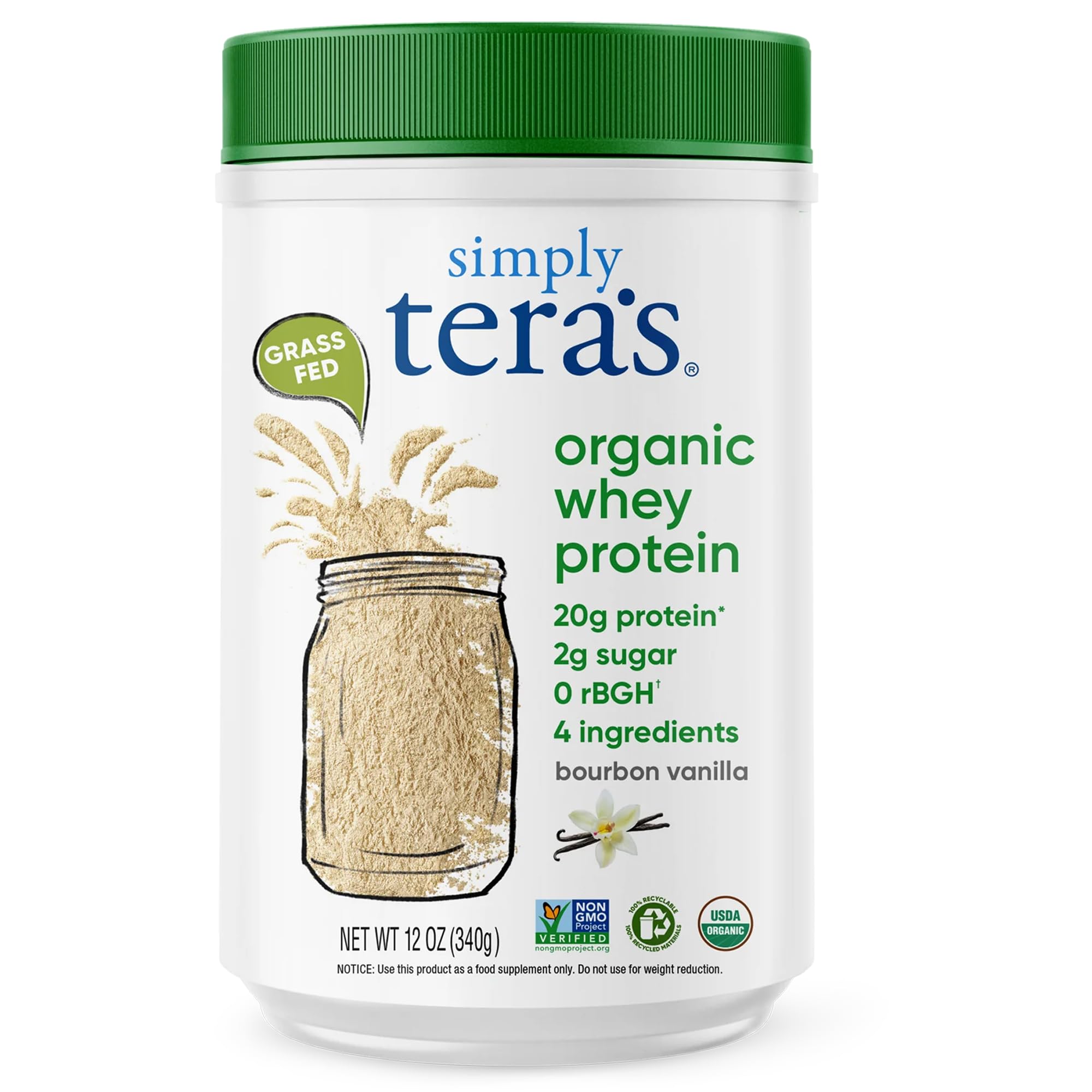 Foto 2 pulgar | Proteína De Suero En Polvo Simply Tera's Organic Vanilla 350 Ml - Venta Internacional.