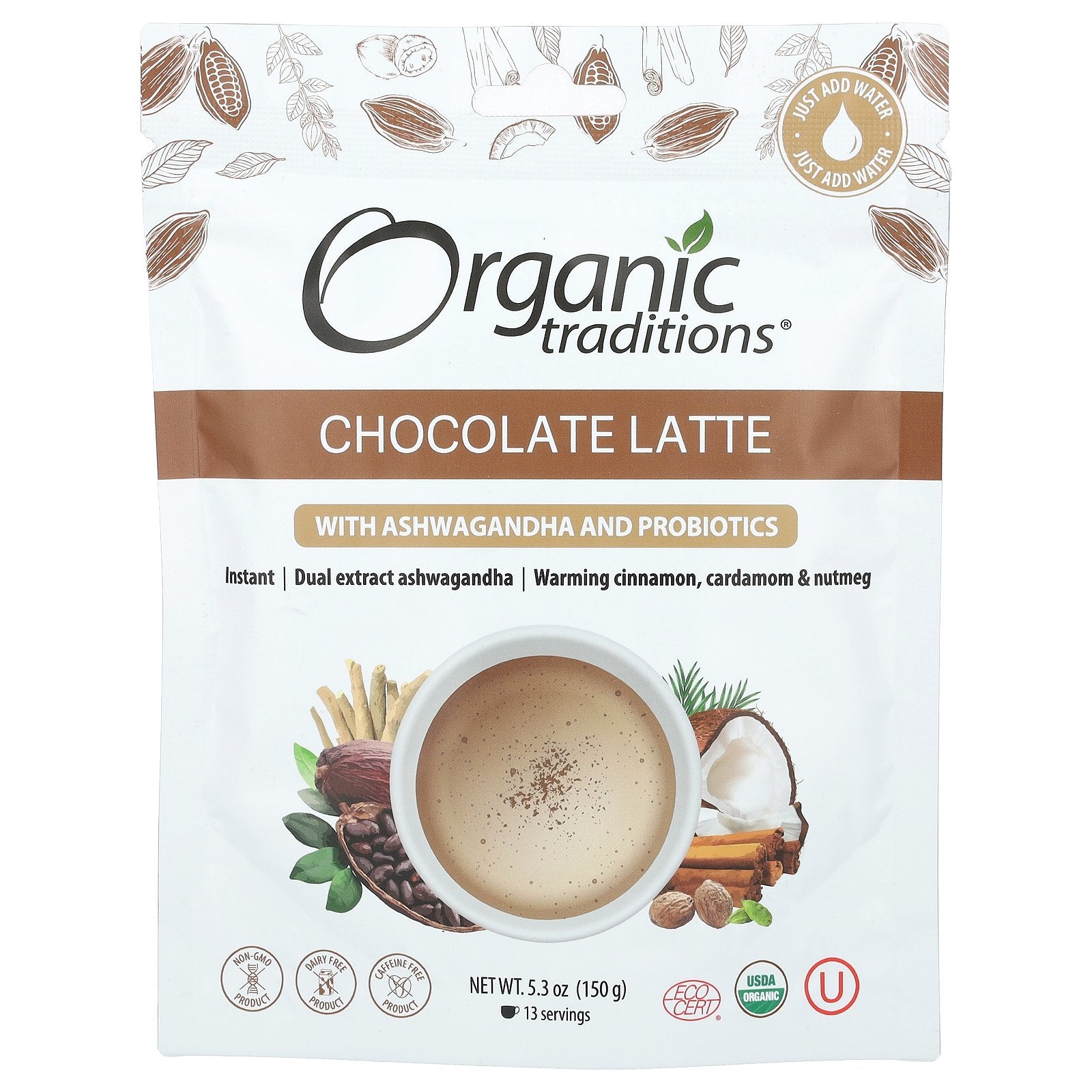 Foto 2 pulgar | Bebida Organic Traditions Con Chocolate Con Leche  150 G  Con Ashwagandha - Venta Internacional.