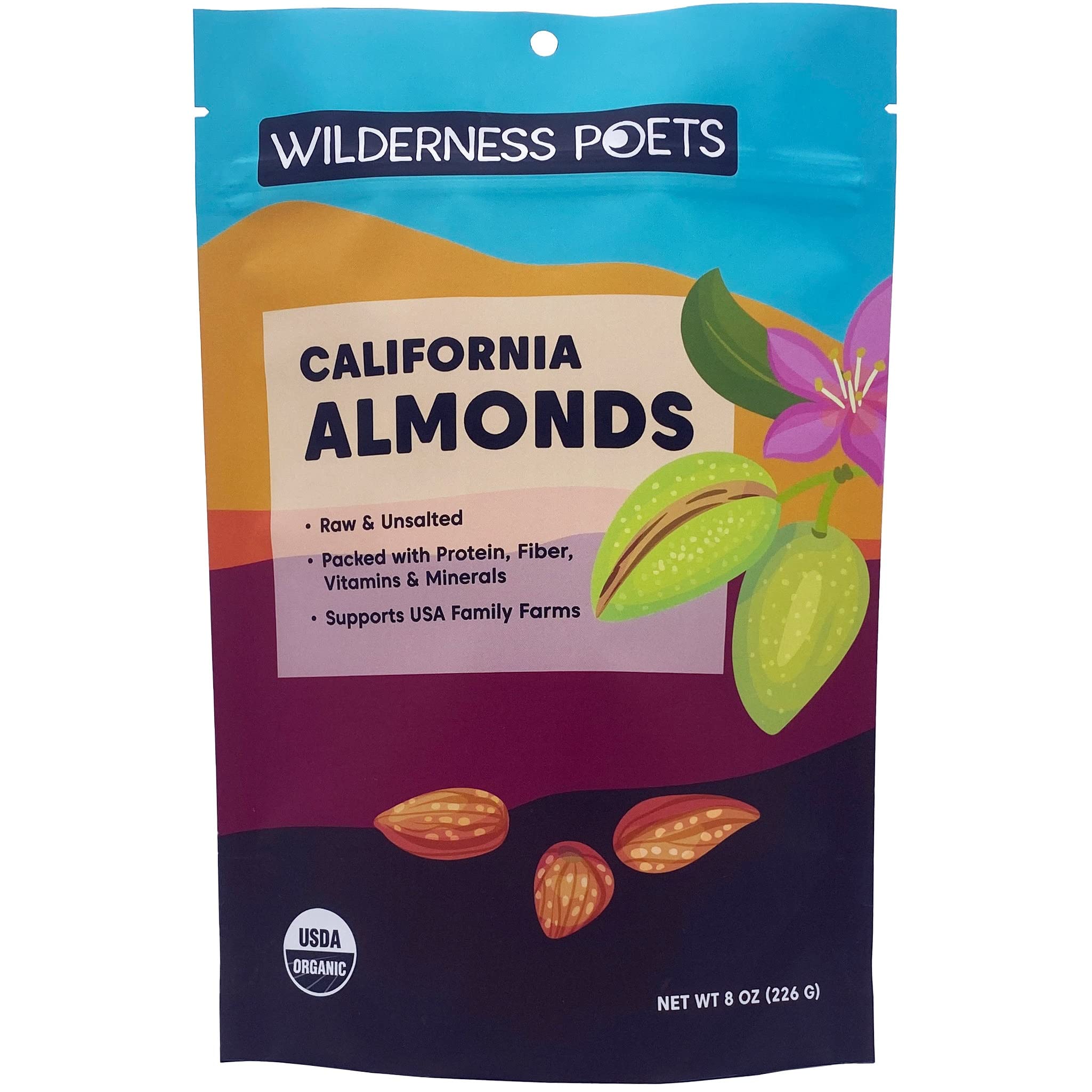 Foto 2 pulgar | Almonds Wilderness Poets Organic California  Bolsa De 250 Ml - Venta Internacional.