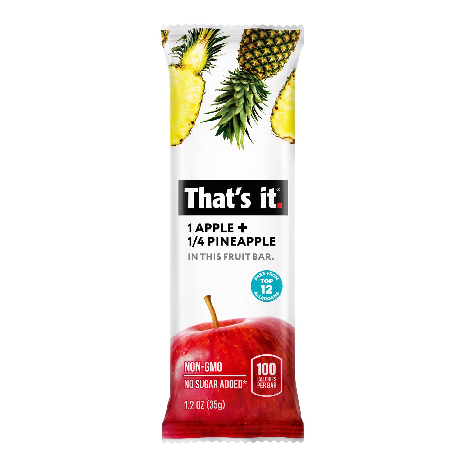 Foto 3 pulgar | Bar De Frutas Eso Es Todo. Apple + Pineapple 100% Natural (paquete De 12) - Venta Internacional.