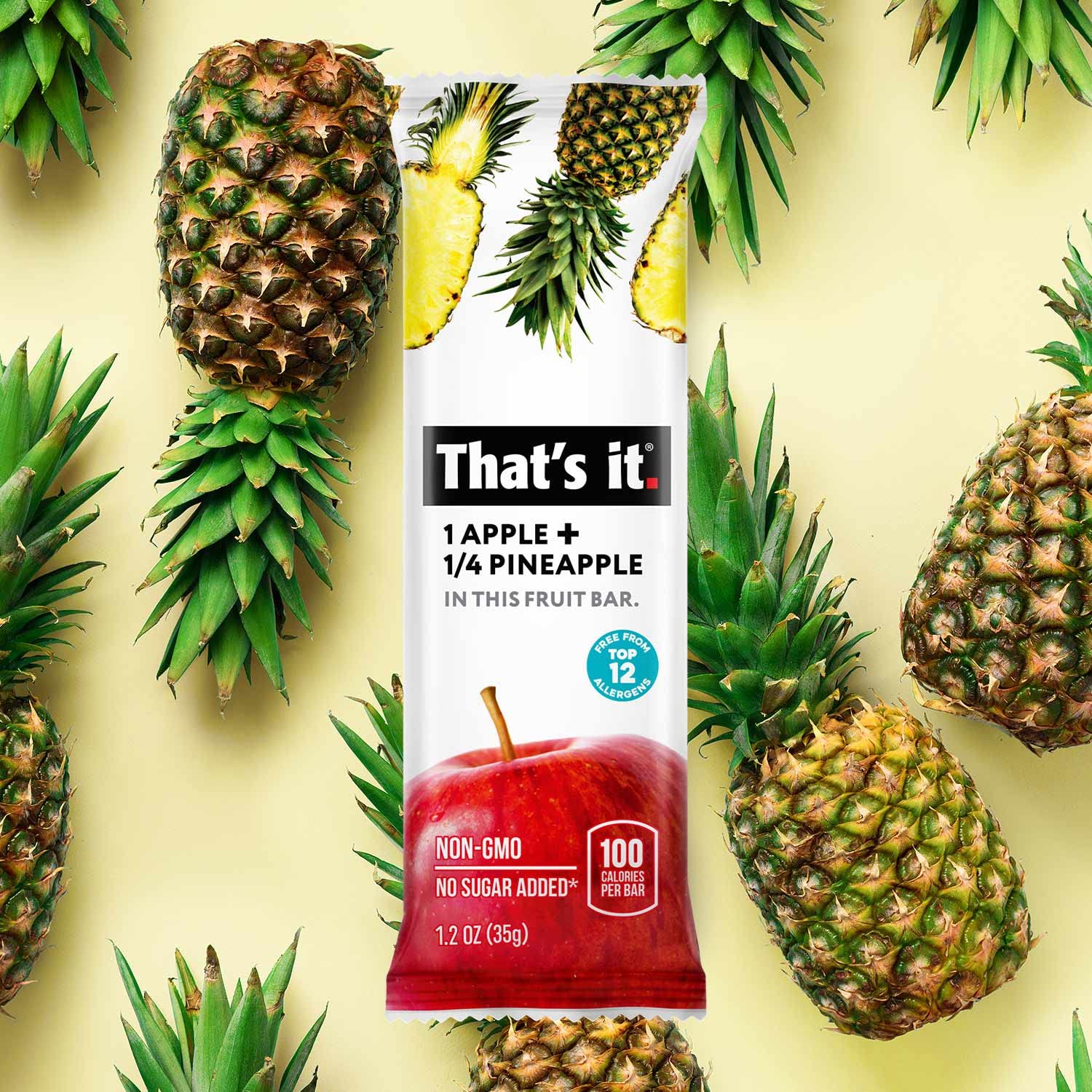 Foto 5 pulgar | Bar De Frutas Eso Es Todo. Apple + Pineapple 100% Natural (paquete De 12) - Venta Internacional.