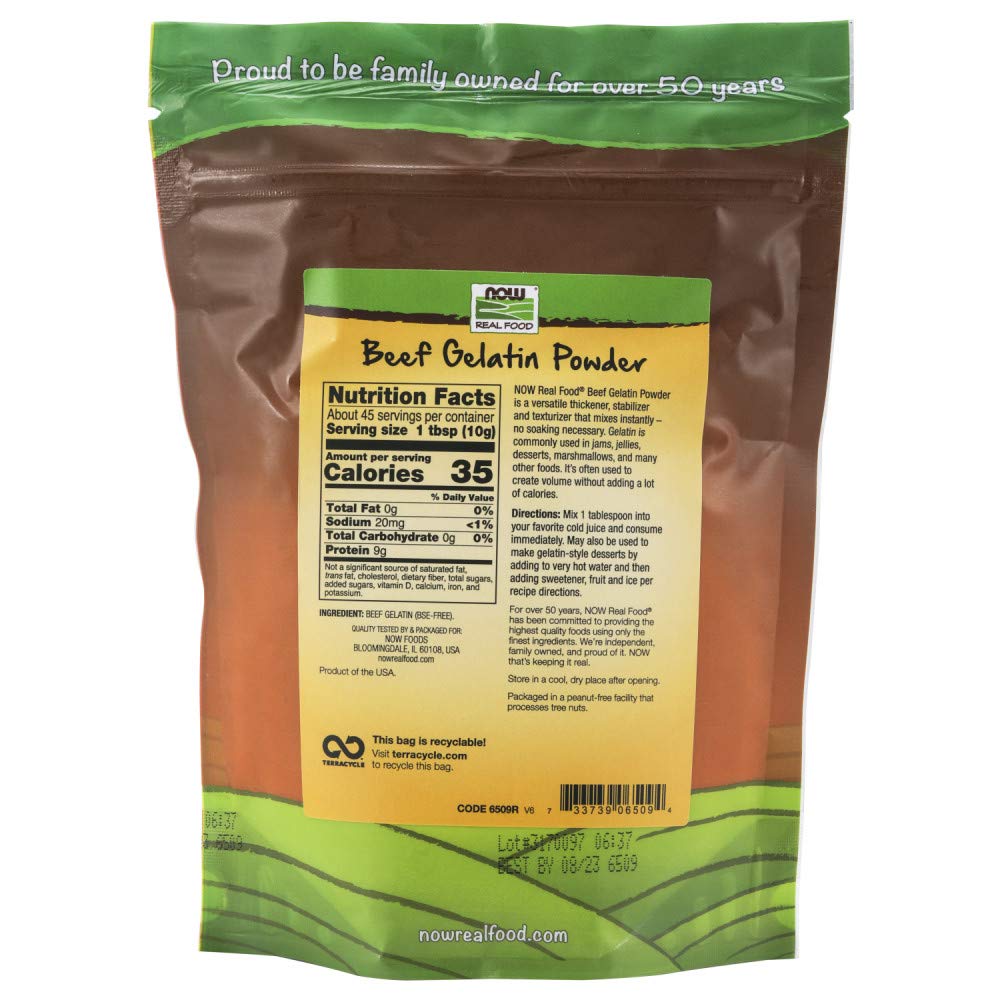Foto 3 pulgar | Gelatina En Polvo Now Foods Beef  Espesante Natural  454 G - Venta Internacional.
