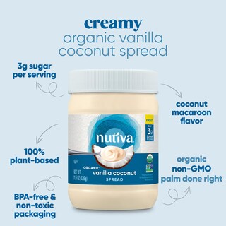 Foto 3 | Crema De Coco Nutiva Organic Vanilla 340 Ml 3 G De Azúcar Baja En Carbohidratos - Venta Internacional.