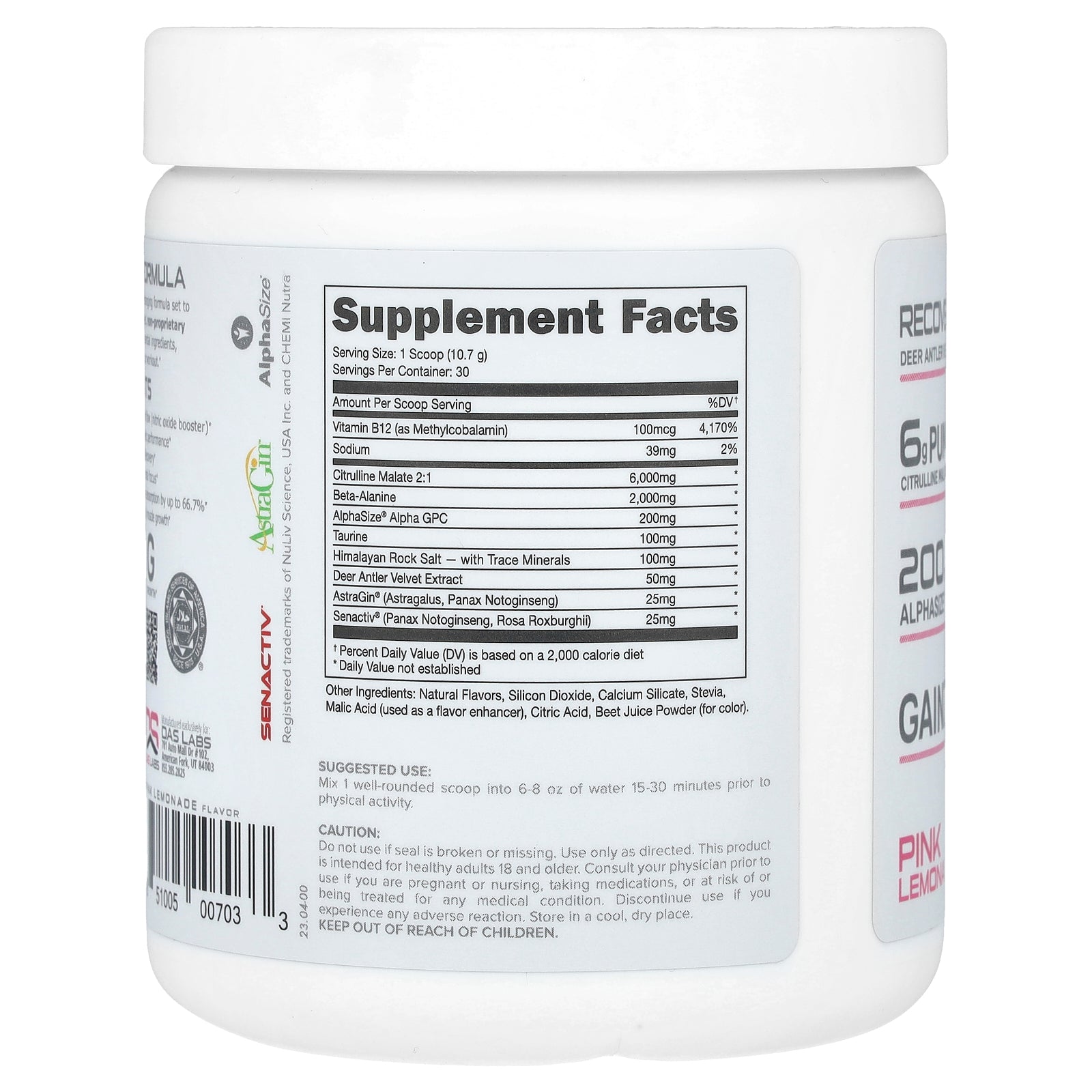 Foto 3 pulgar | Limonada Rosa No Estimulante Pre-workout Bucked Up 321 G - Venta Internacional.
