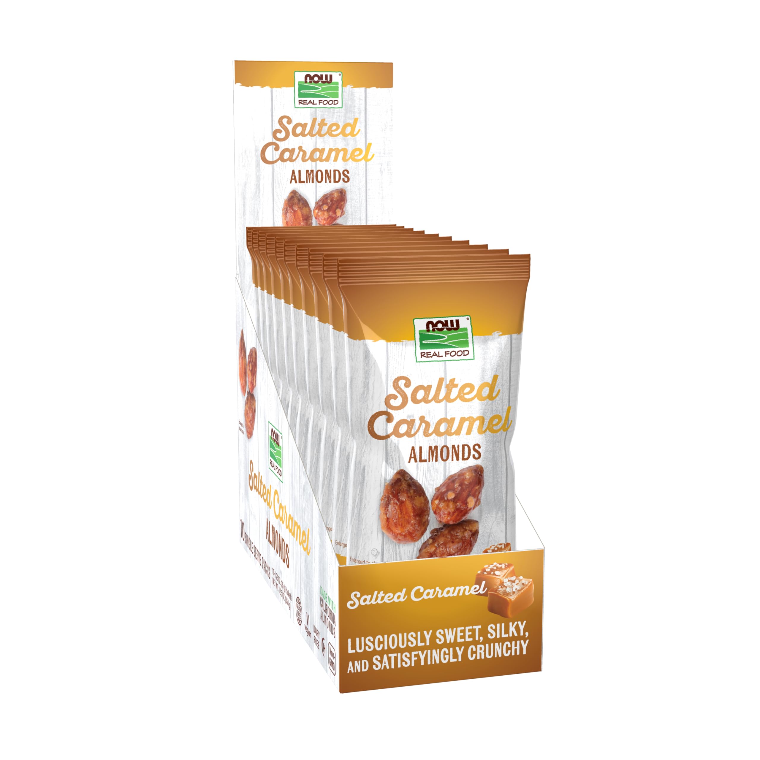 Foto 1 | 10 Paquetes Individuales De Almendras Con Caramelo Salado De Snack Now Foods - Venta Internacional.