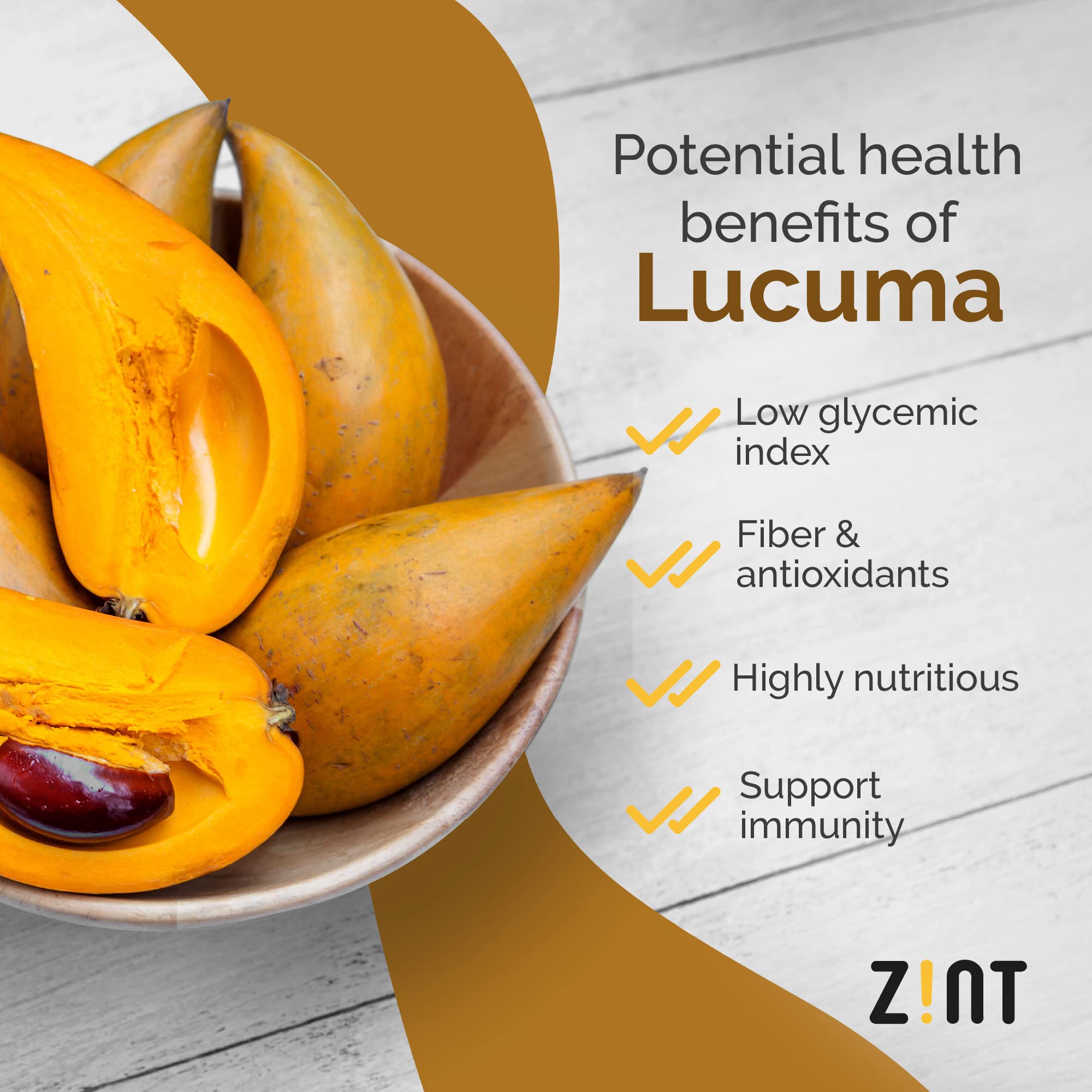 Foto 3 | Lúcuma Orgánica En Polvo Zint Natural Source B1 B2 C 473 Ml - Venta Internacional.