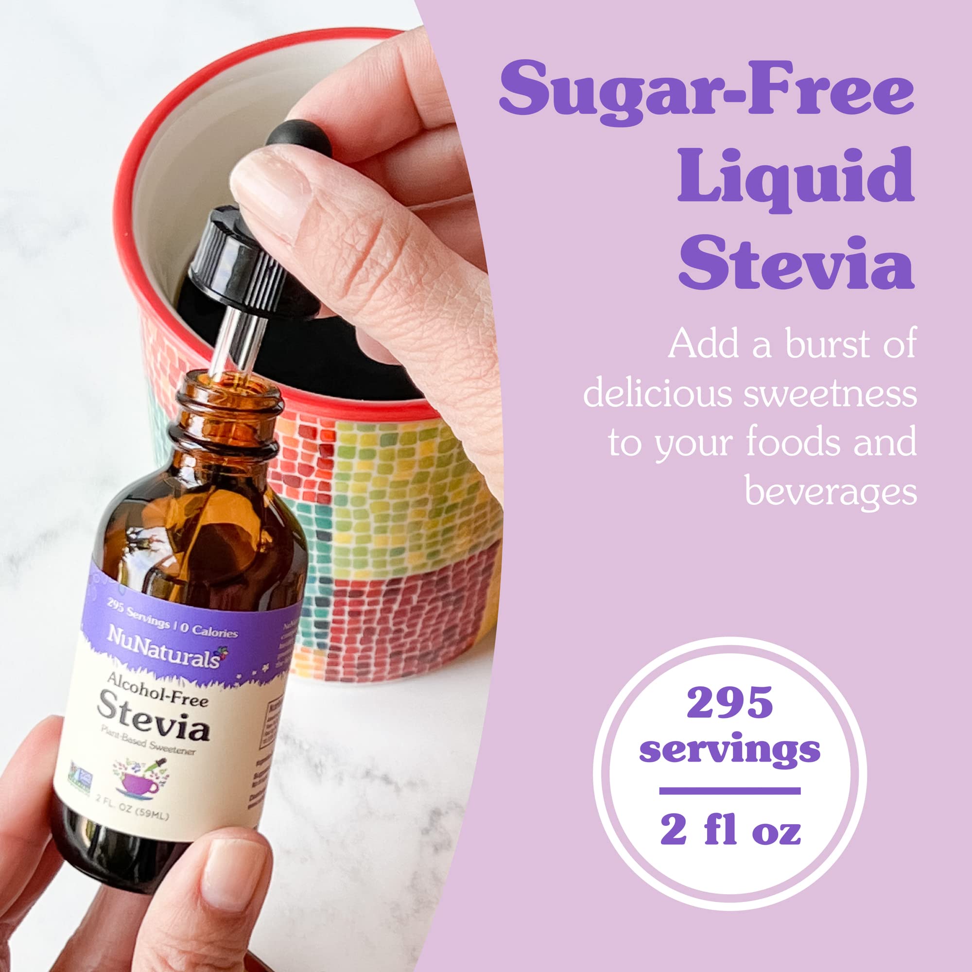 Foto 2 | Edulcorante Líquido De Stevia Nunaturals  60 Ml  Cero Calorías - Venta Internacional.