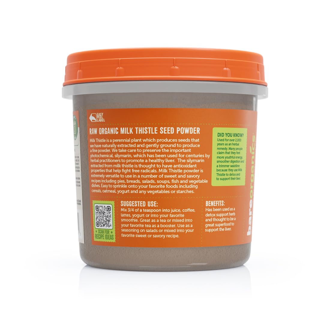 Foto 2 | Suplemento Bareorganics En Polvo De Semillas De Cardo Mariano 240 Ml - Venta Internacional.