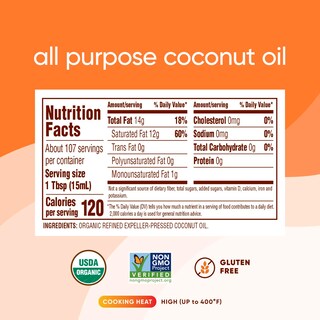 Foto 2 | Aceite De Coco Nutiva Organic Refinado Al Vapor 1.6 L Para Cocinar - Venta Internacional.