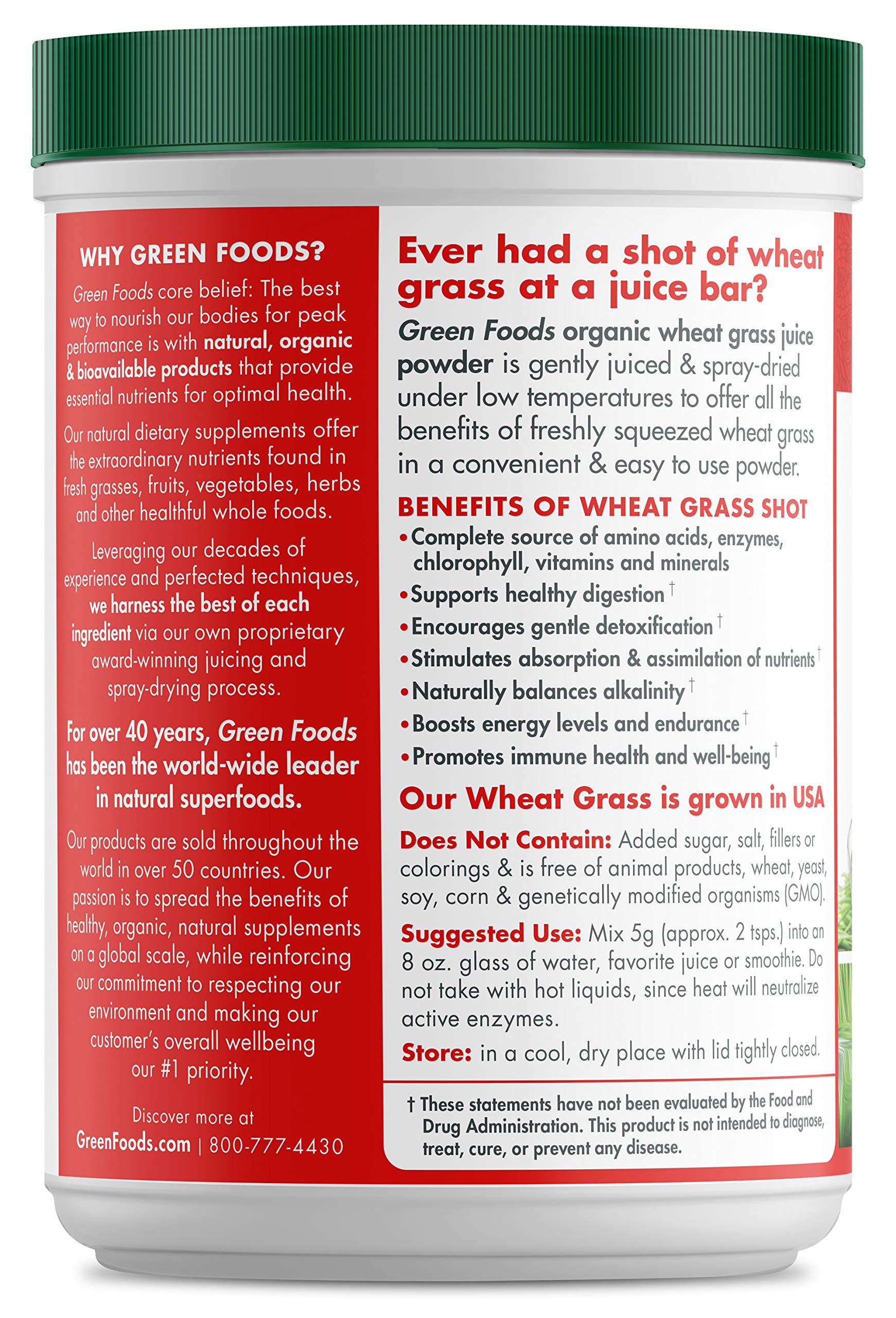 Foto 4 pulgar | Wheat Grass Shots Green Foods Organic  300 Ml  Certificado Kosher - Venta Internacional.