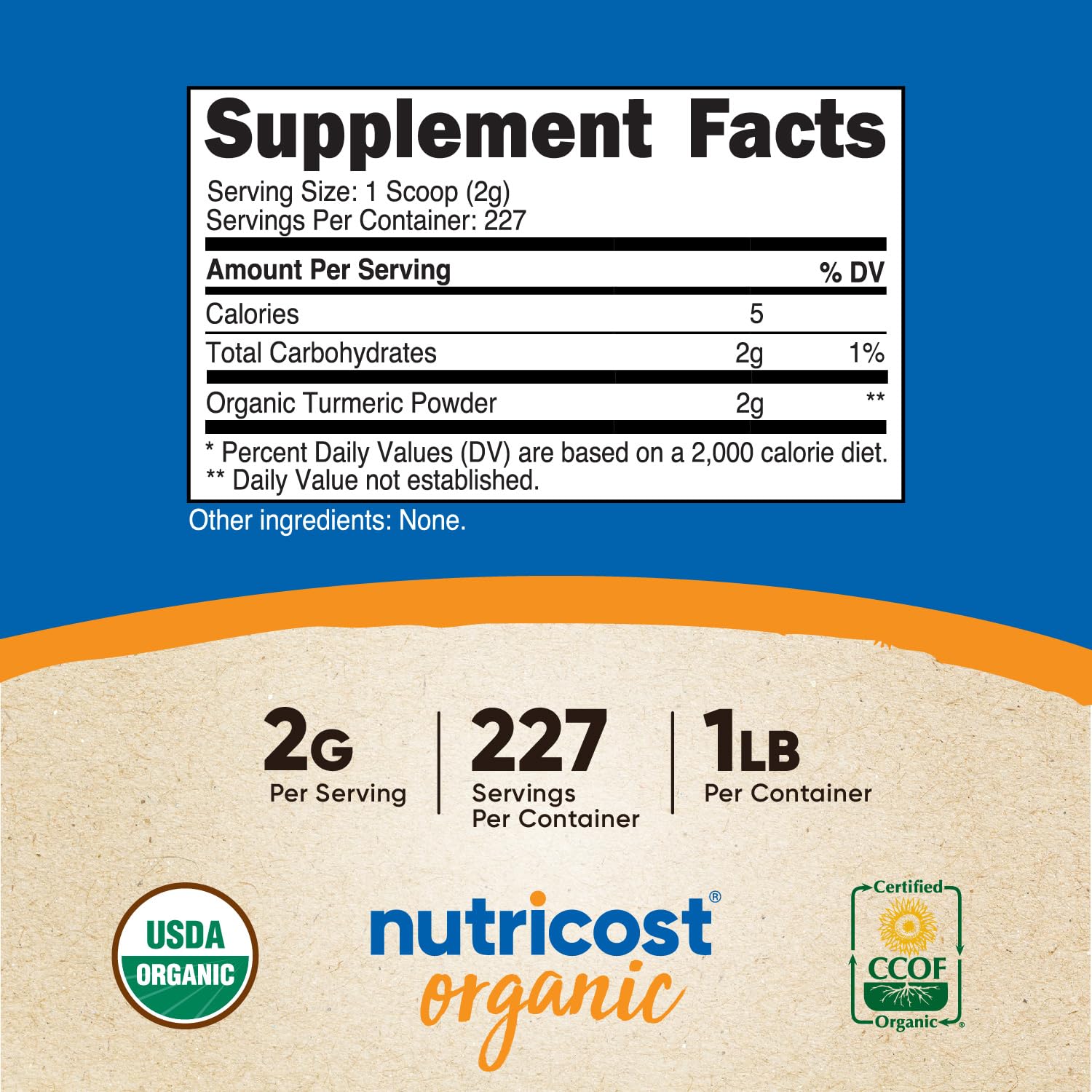 Foto 3 pulgar | Cúrcuma En Polvo Nutricost Organic 454 G (16 Oz) Sin Gluten Del Usda - Venta Internacional.