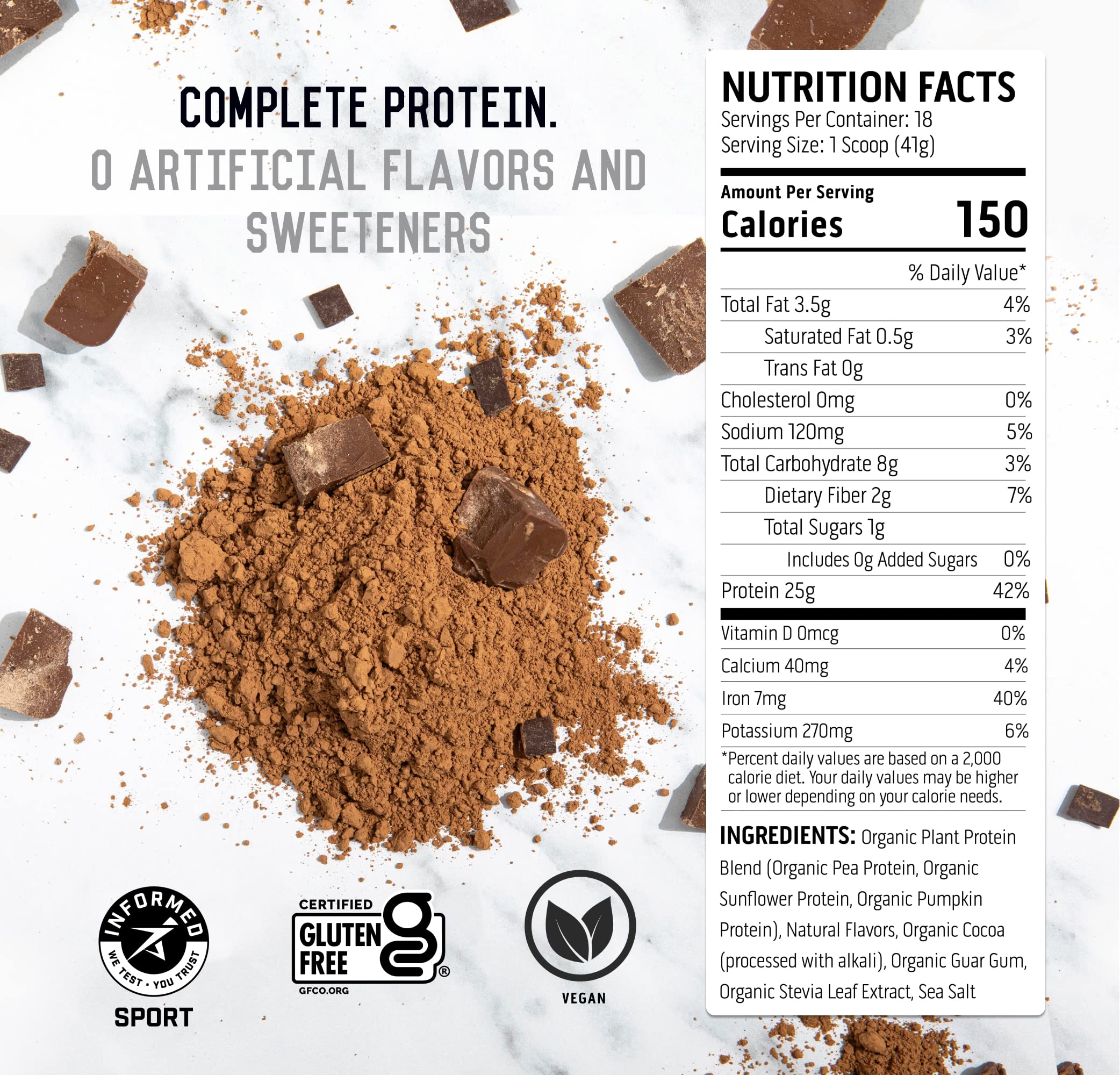 Foto 4 pulgar | Proteína En Polvo Ascent  Chocolate A Base De Plantas  18 Porciones - Venta Internacional.