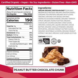Foto 2 | Protein Bars Orgain Orgain Crema De Cacahuete Orgánica Vegana Chocolate 40 G - Venta Internacional.