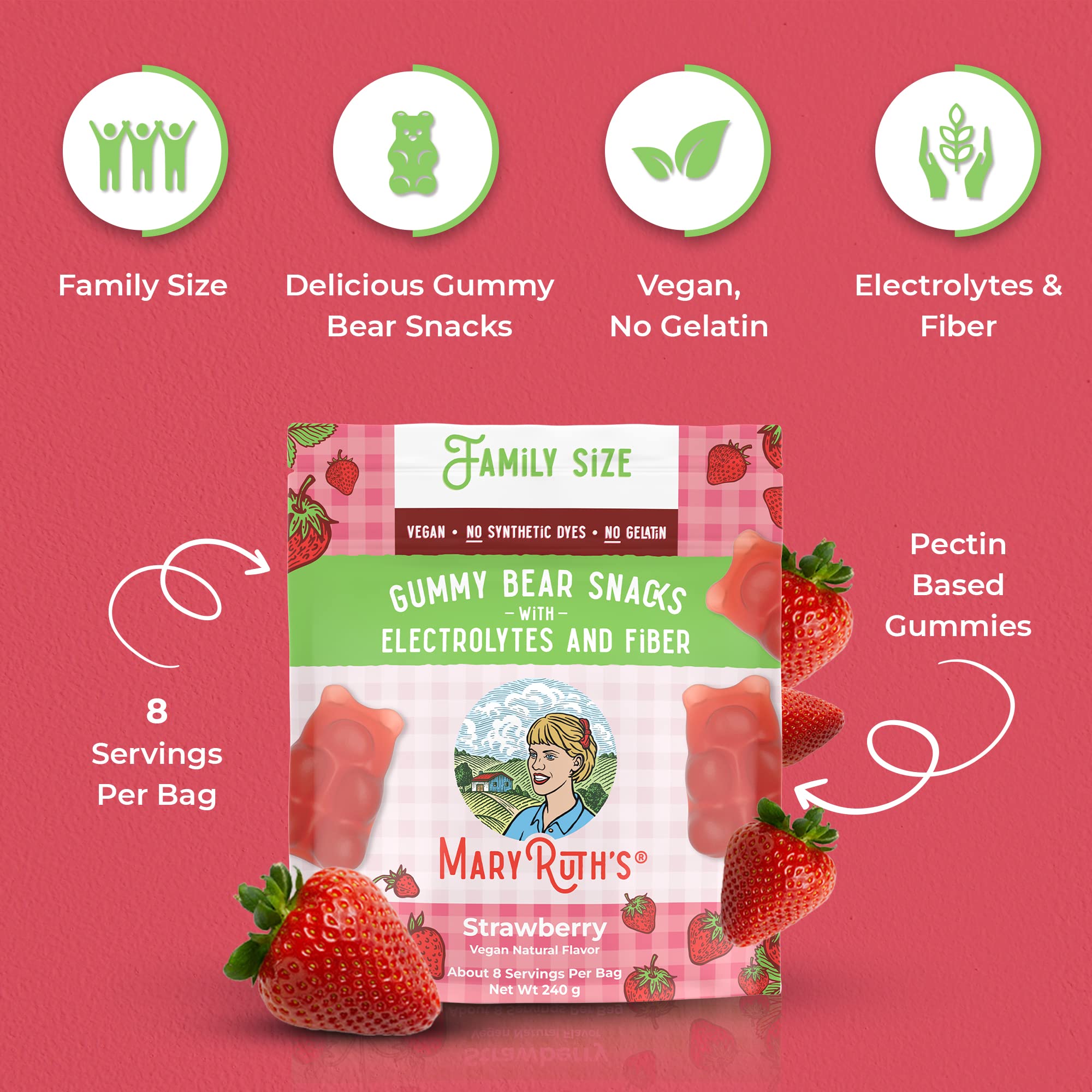 Foto 5 pulgar | Snacks Gummy Bears Maryruth Organics Con Electrolitos  240 G - Venta Internacional.