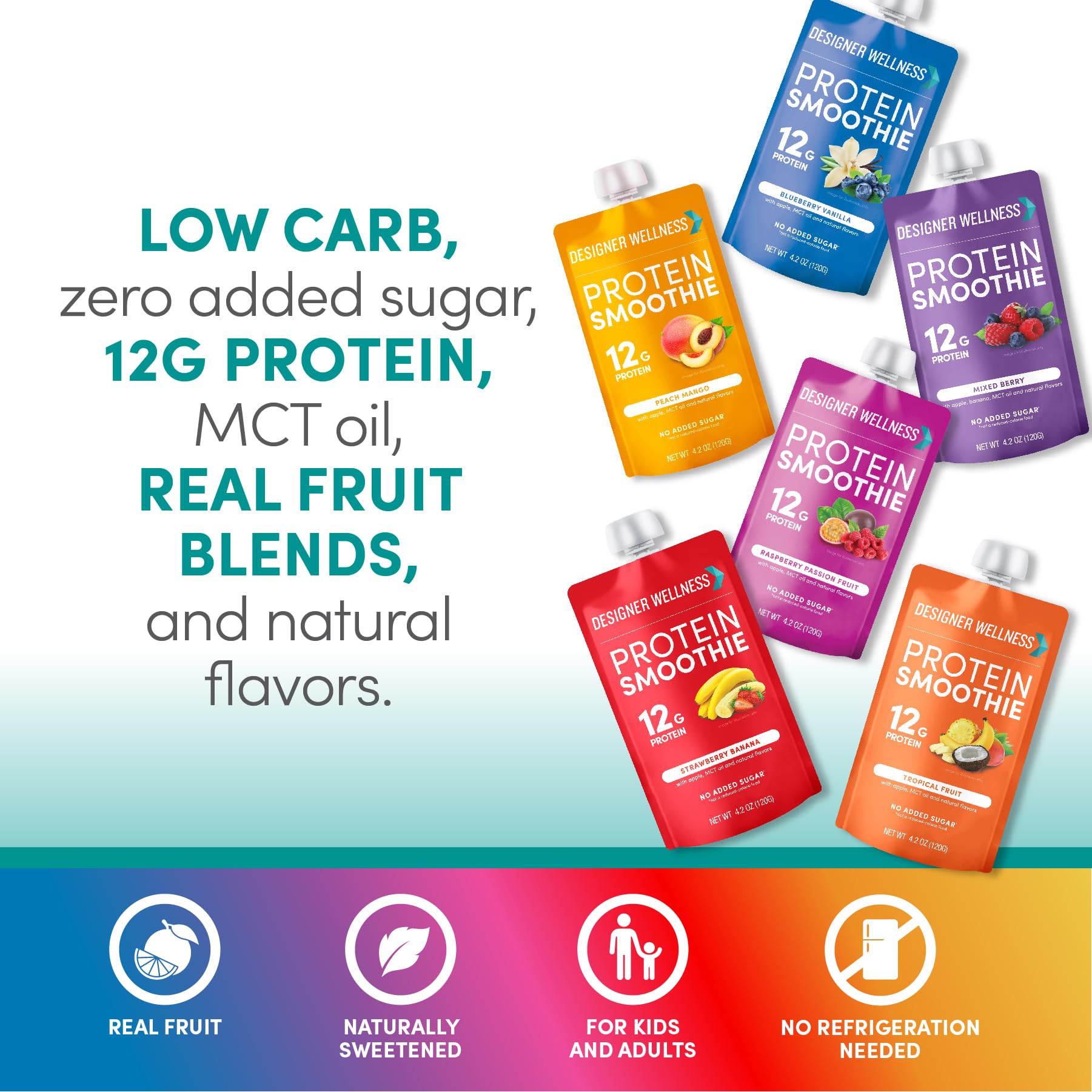 Foto 3 | Protein Smoothie Designer Wellness Real Fruit  12 G De Proteína - Venta Internacional.
