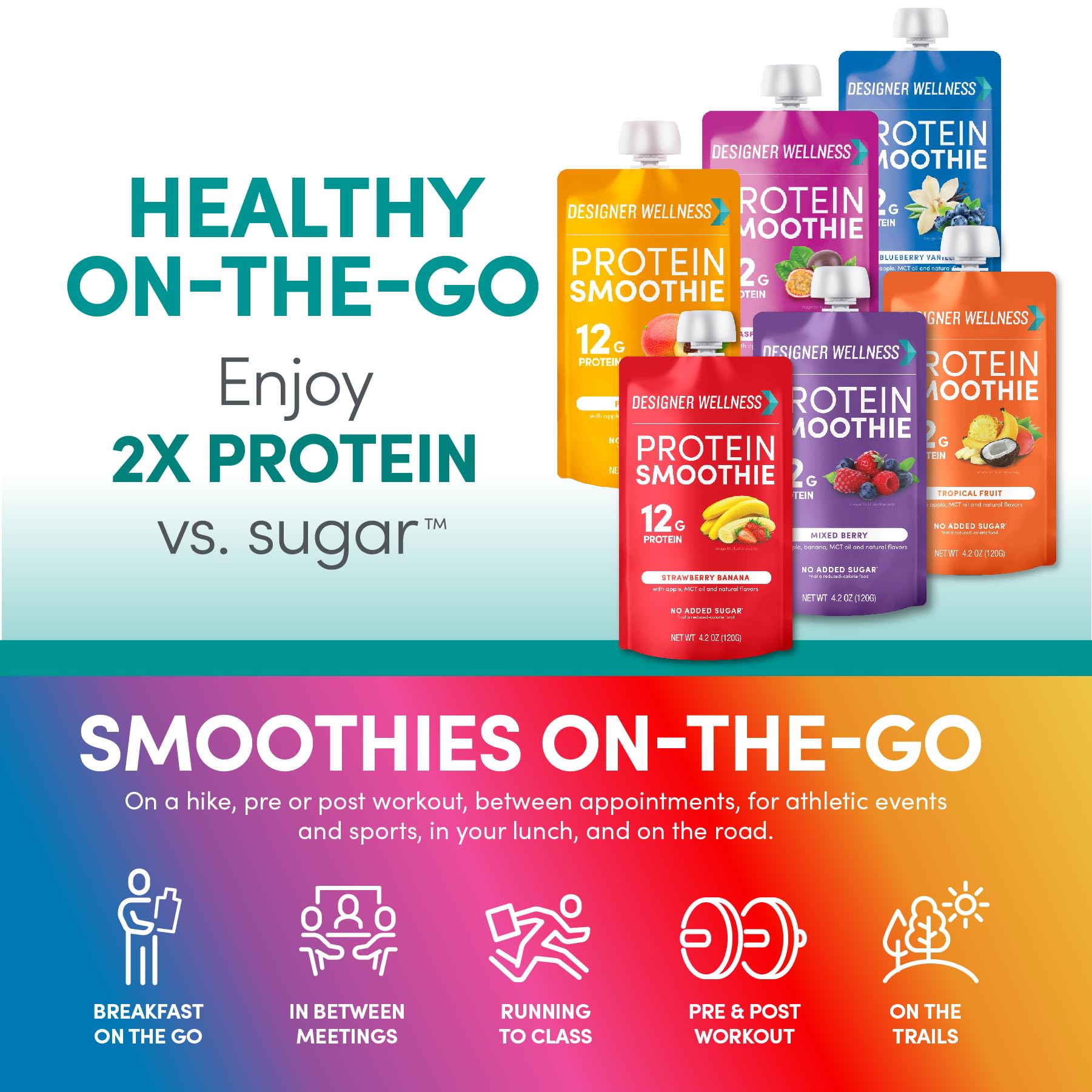 Foto 5 | Protein Smoothie Designer Wellness Real Fruit  12 G De Proteína - Venta Internacional.