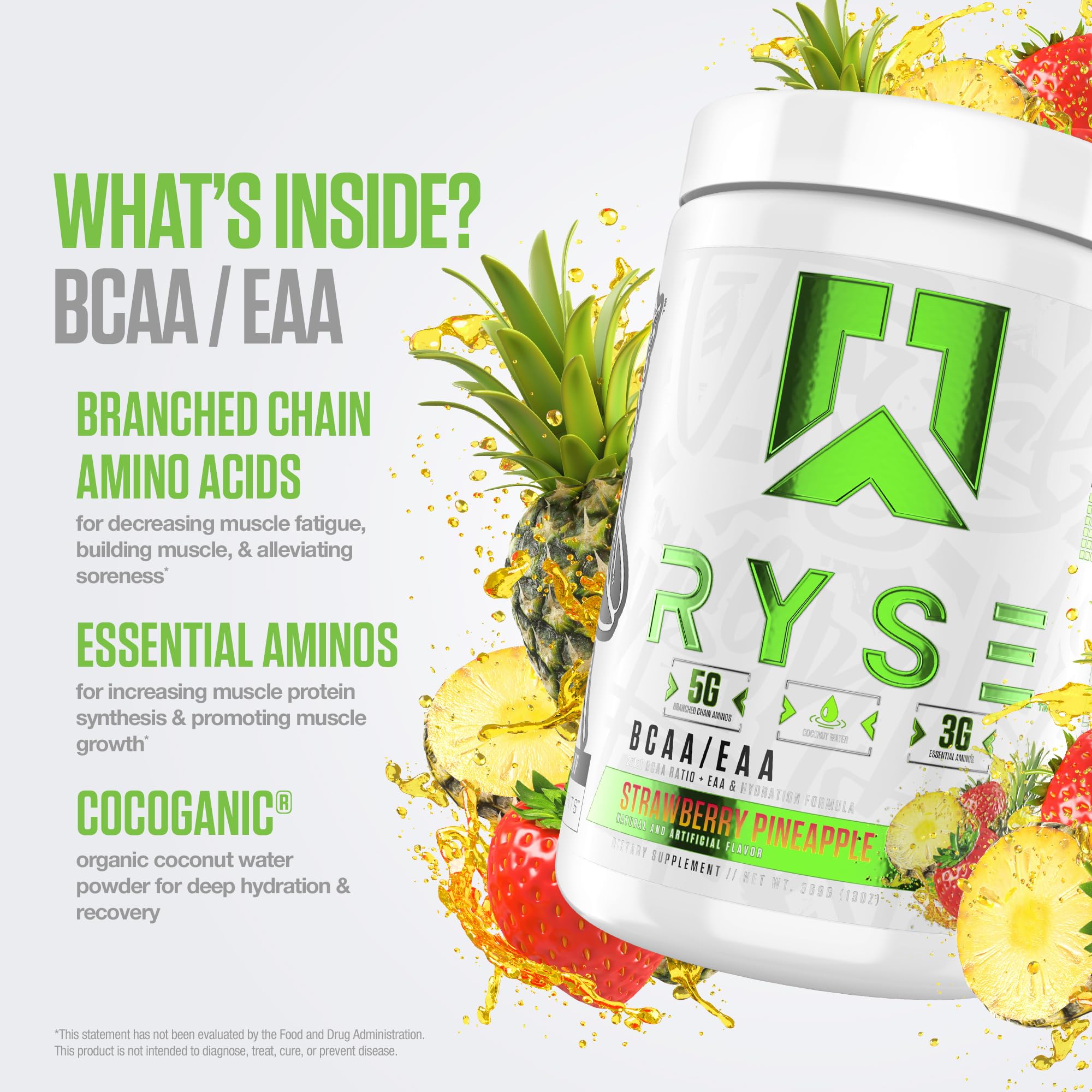 Foto 4 | Suplemento Ryse Bcaa Eaa En Polvo  Fresa Y Piña  30 Porciones - Venta Internacional.