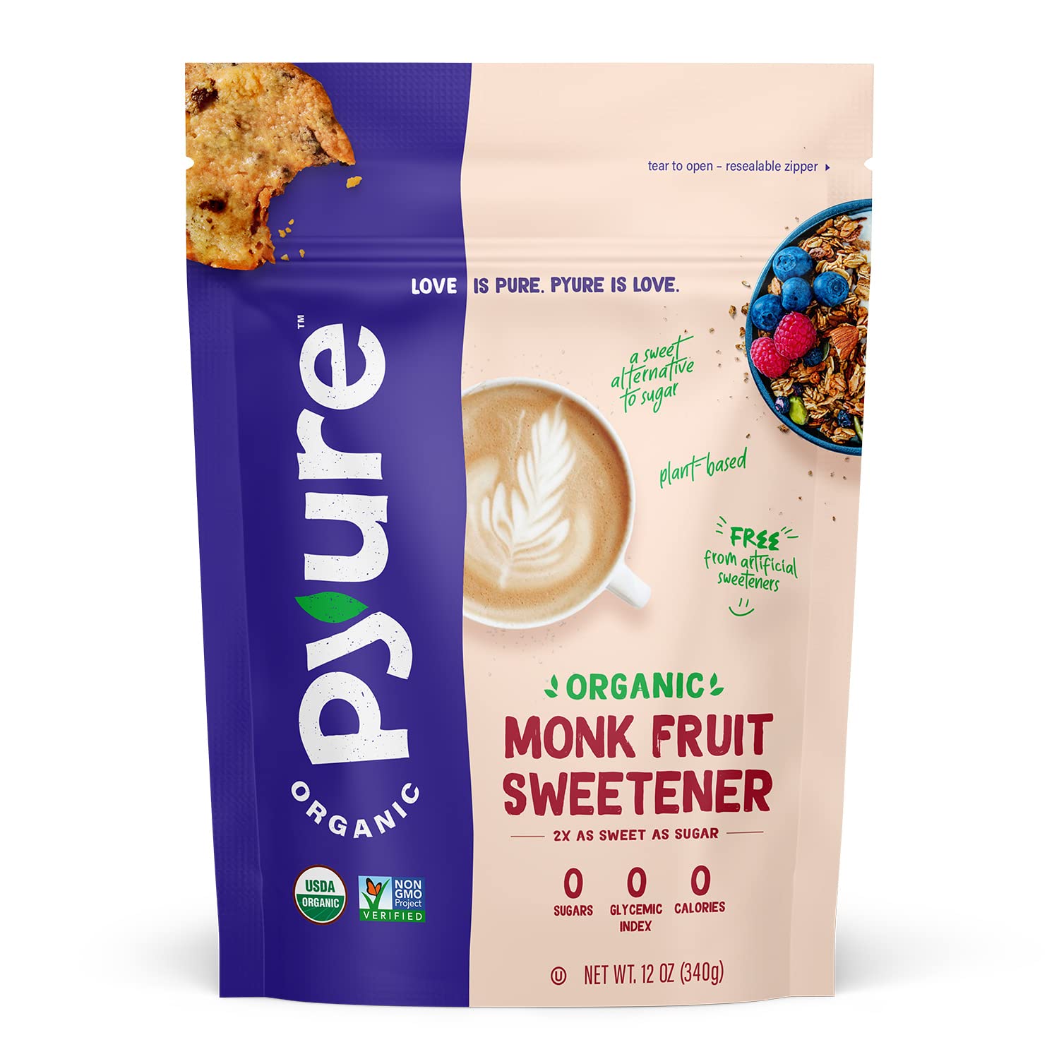 Foto 2 pulgar | Edulcorante Pure Organic Monk Fruit 35 Ml Zero Carb Keto - Venta Internacional.