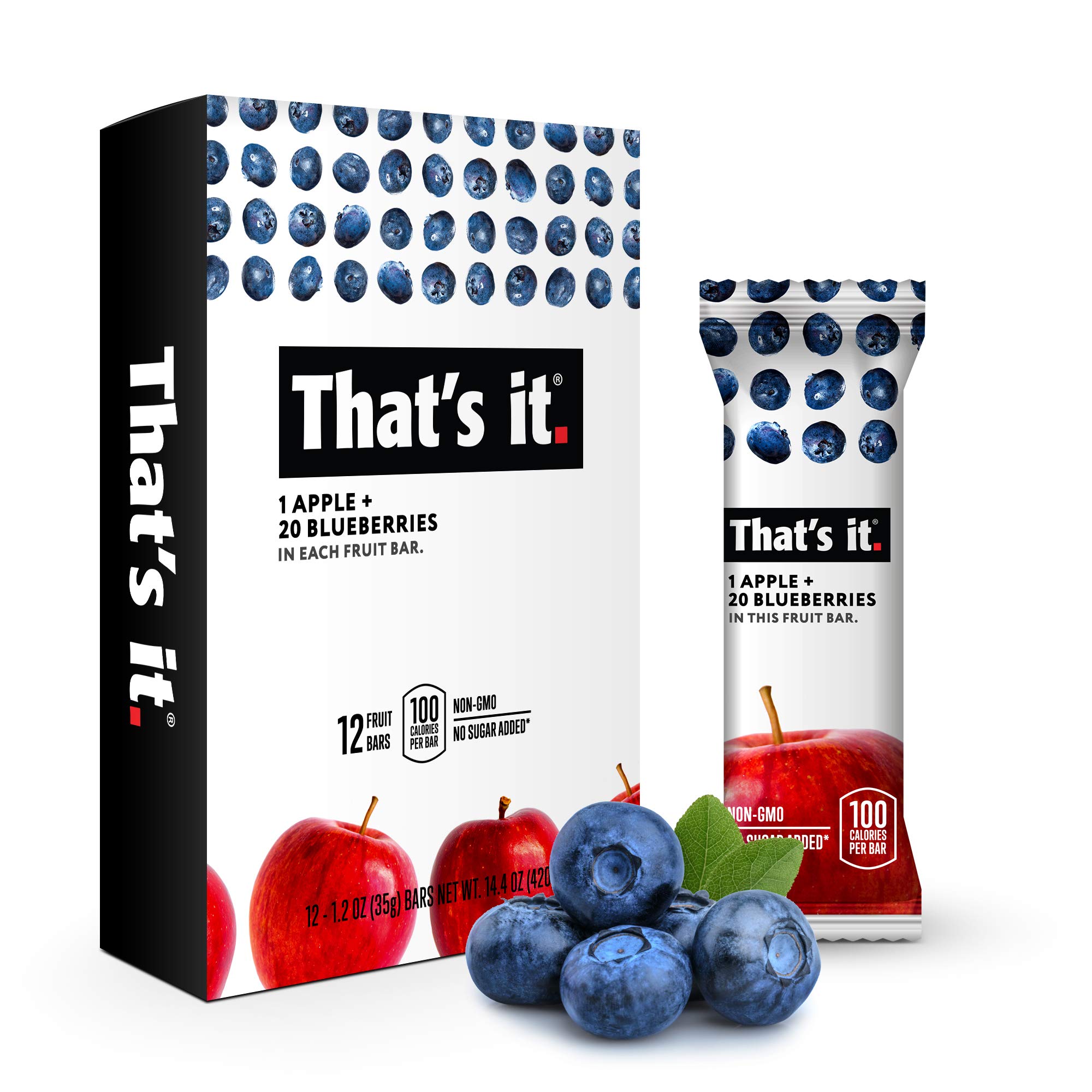 Foto 1 | Bar De Frutas Eso Es Todo. Apple + Blueberry 100% Natural (paquete De 12) - Venta Internacional.
