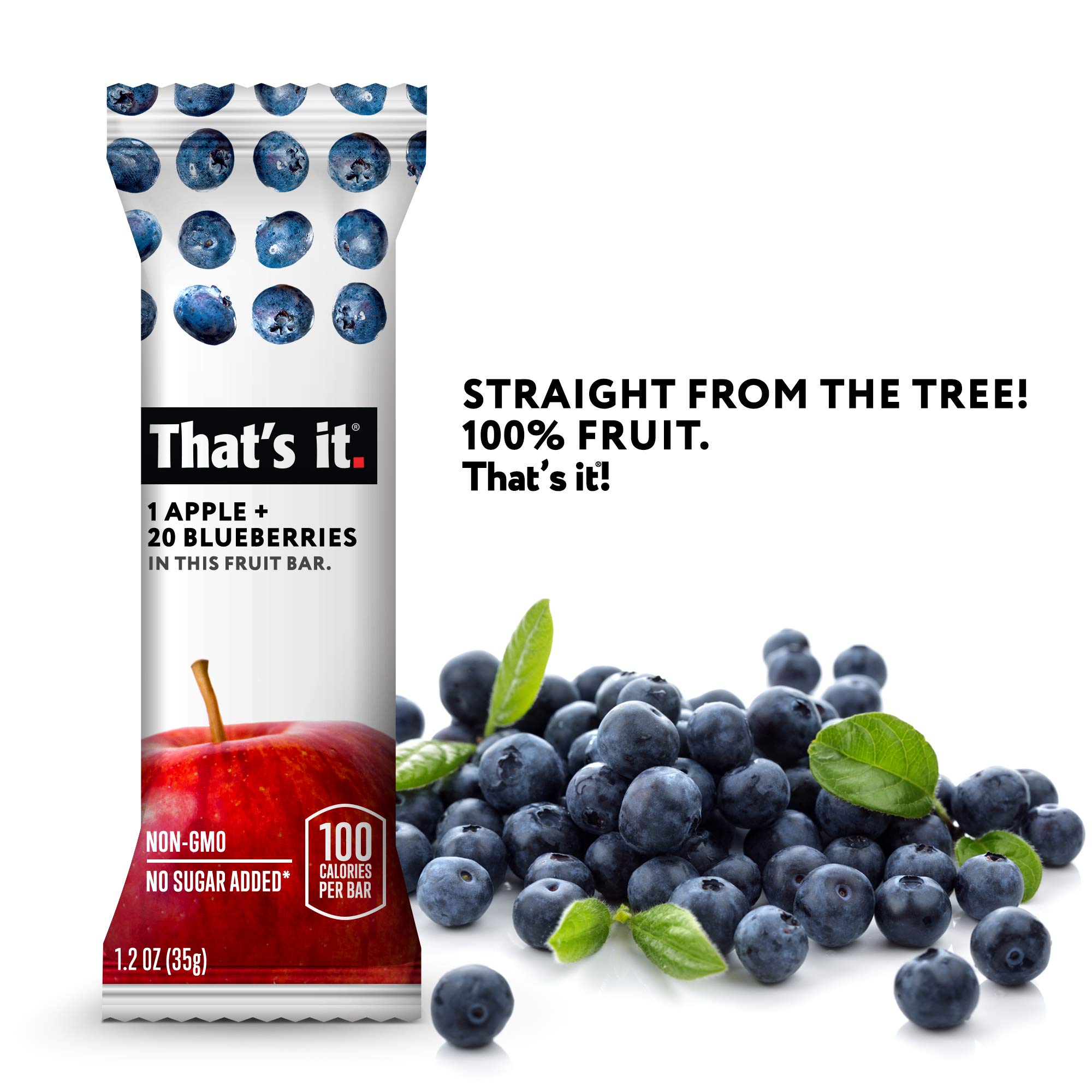 Foto 3 | Bar De Frutas Eso Es Todo. Apple + Blueberry 100% Natural (paquete De 12) - Venta Internacional.