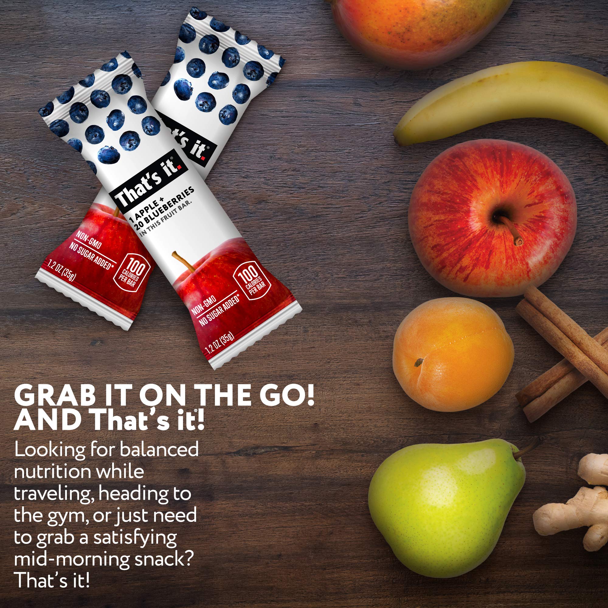 Foto 4 | Bar De Frutas Eso Es Todo. Apple + Blueberry 100% Natural (paquete De 12) - Venta Internacional.