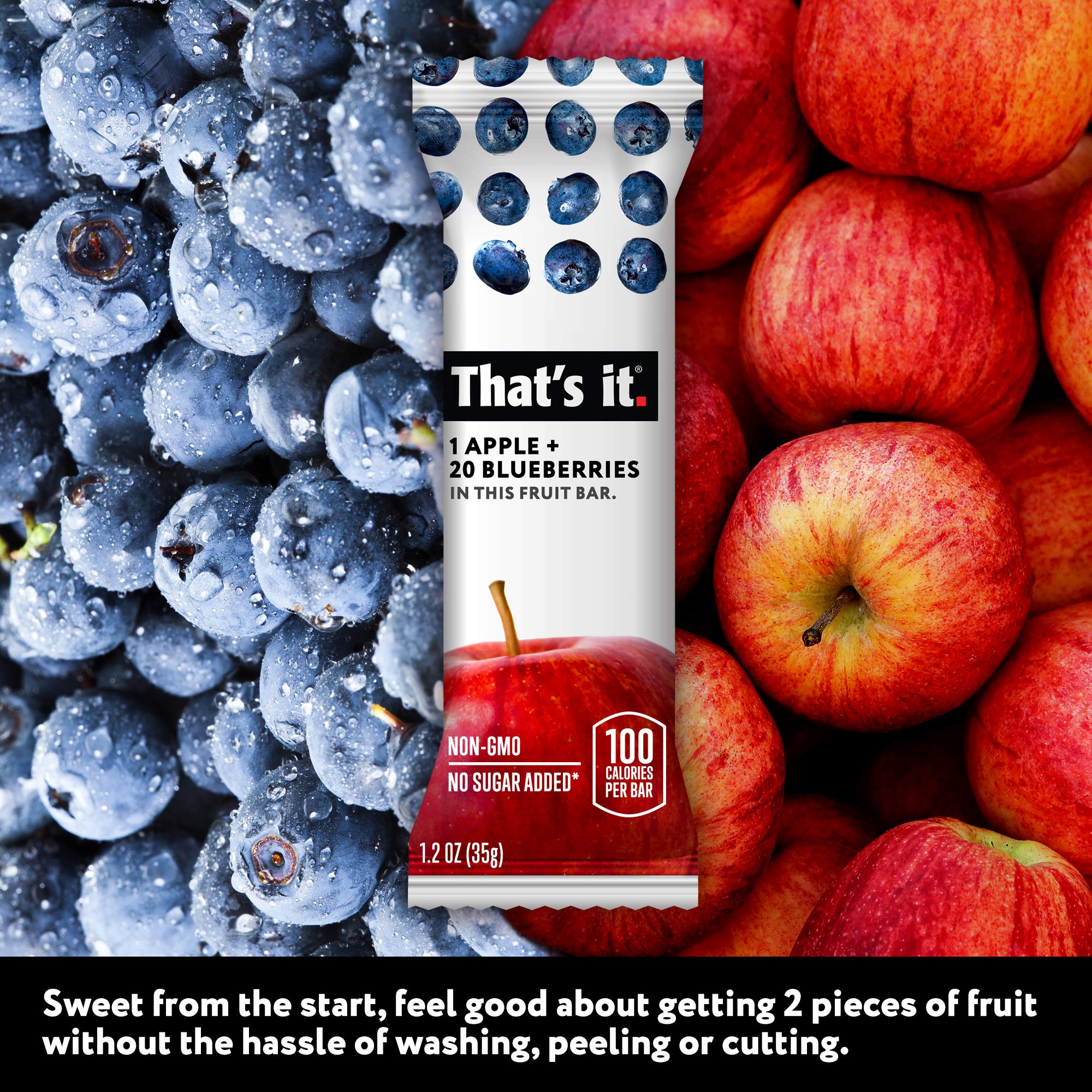 Foto 6 | Bar De Frutas Eso Es Todo. Apple + Blueberry 100% Natural (paquete De 12) - Venta Internacional.