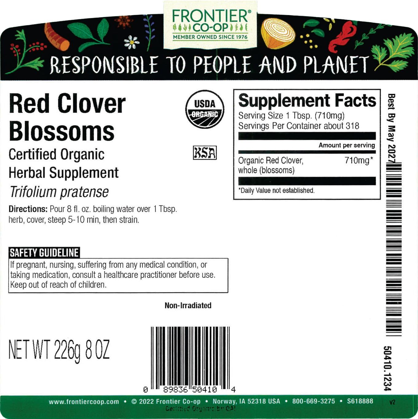 Foto 3 pulgar | Flor De Trébol Rojo Frontier  Orgánica A Granel  250 Ml - Venta Internacional.
