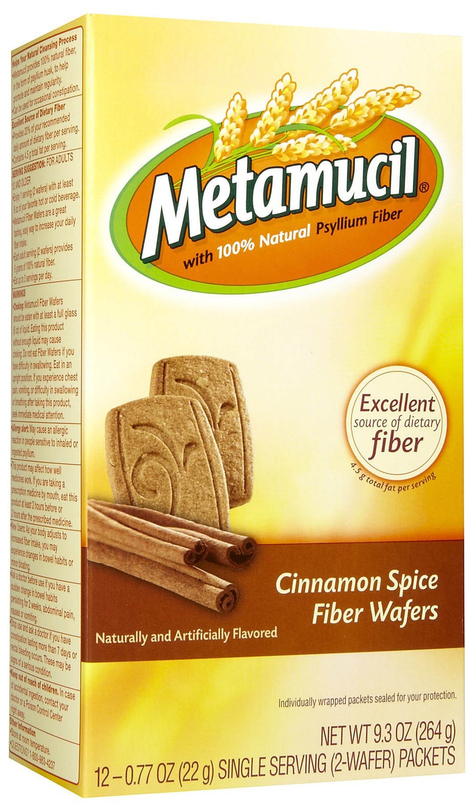Foto 1 | Suplemento De Fibra Metamucil Fiber Wafers Canela Spice 24 G - Venta Internacional.