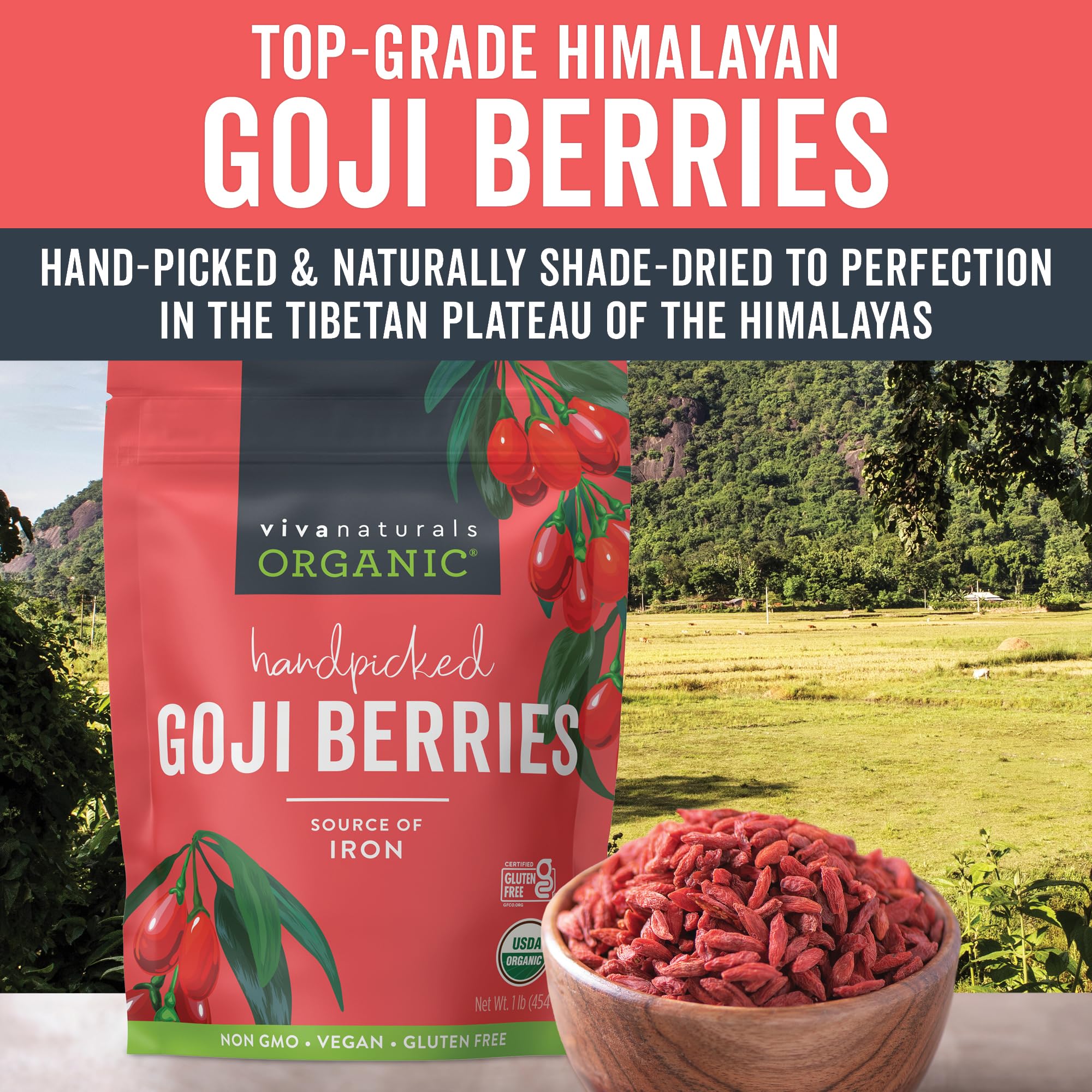 Foto 5 | Bayas De Goji Secas Viva Naturals Organic  454 G  Sin Ogm  Veganas - Venta Internacional.