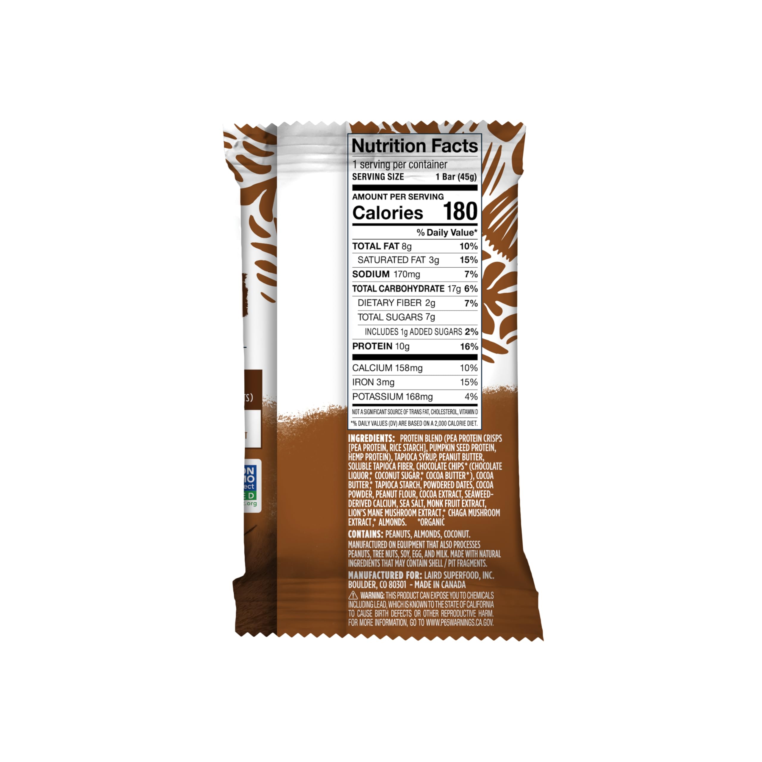 Foto 3 pulgar | Protein Bar Laird Superfood Functional Double Chocolate Mantequilla De Cacahuete - Venta Internacional.