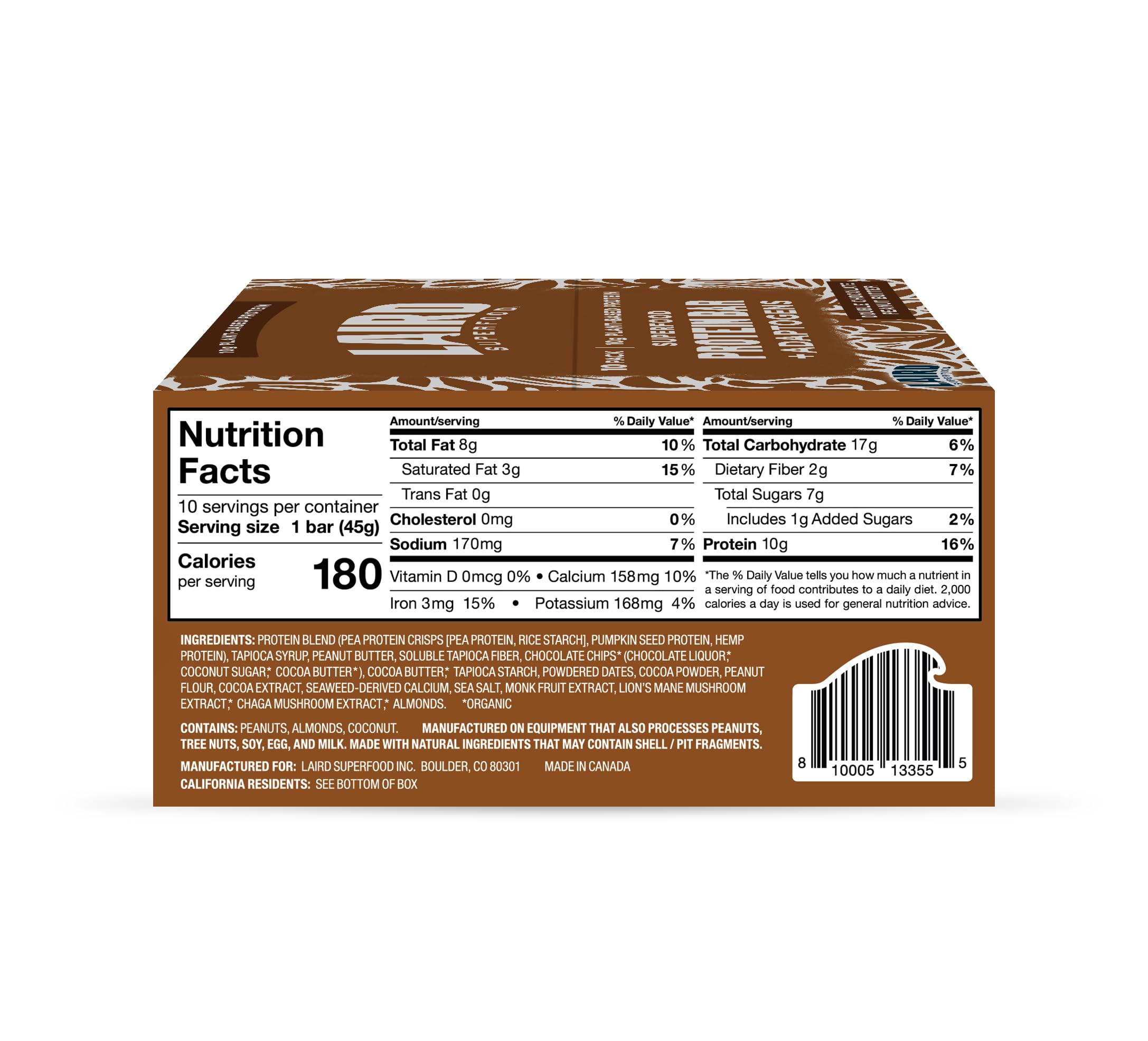 Foto 5 pulgar | Protein Bar Laird Superfood Functional Double Chocolate Mantequilla De Cacahuete - Venta Internacional.