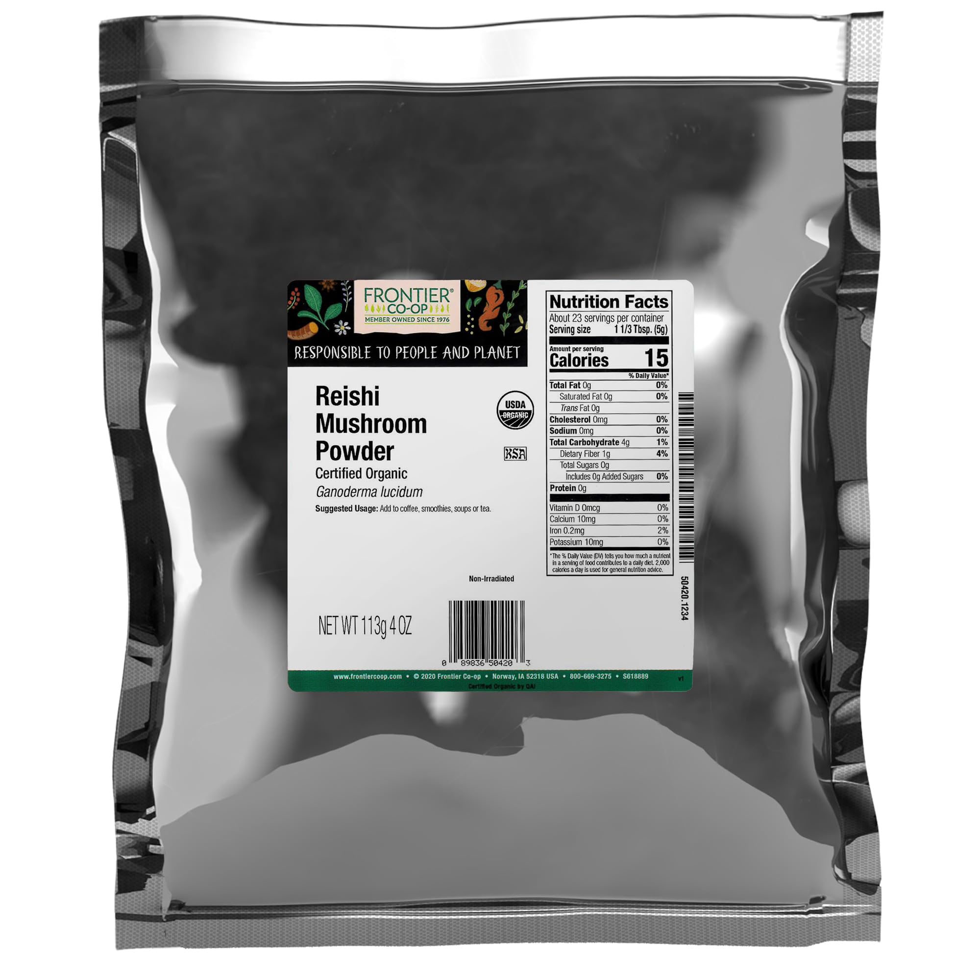 Foto 2 pulgar | Alimento En Polvo Frontier Co-op Reishi Mushroom Organic 113 G - Venta Internacional.