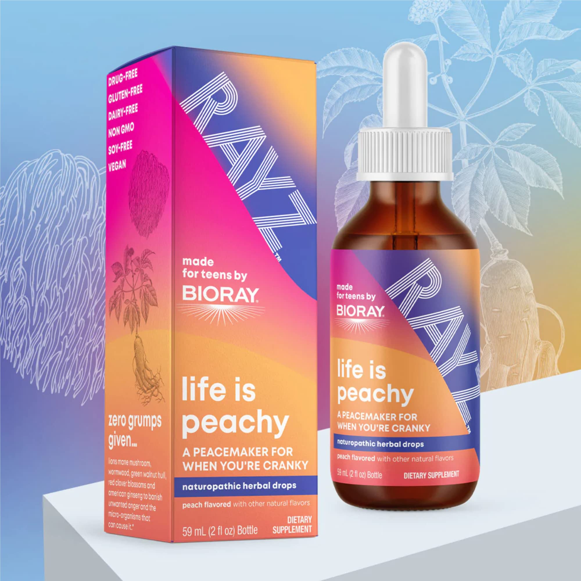Foto 5 pulgar | Suplemento Bioray Rayz Life Is Peachy Para Adolescentes De 12 A 18 Años  60 Ml - Venta Internacional.