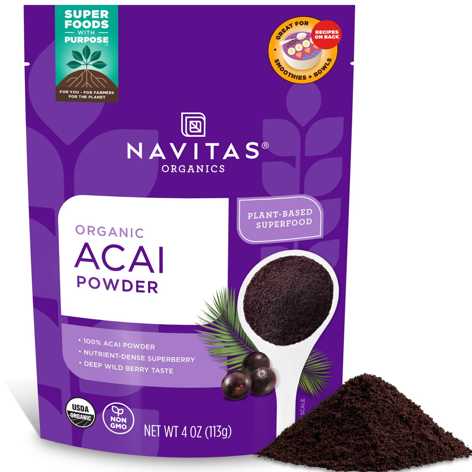 Foto 1 | Polvo De Acai Navitas Organics  Paquete De 120 Ml  38 Porciones - Venta Internacional.