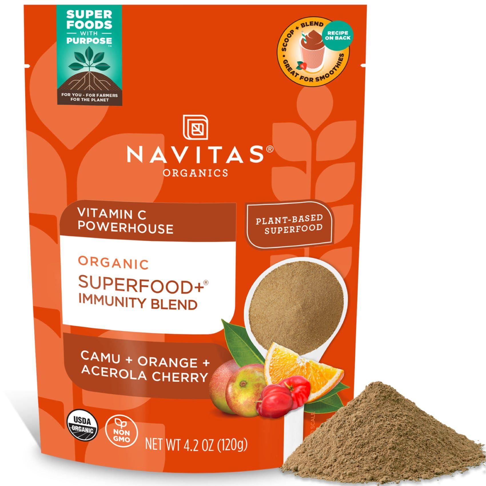 Foto 2 pulgar | Mezcla De Inmunidad Superfood+ Navitas Organics 120 Ml  30 Porciones - Venta Internacional.