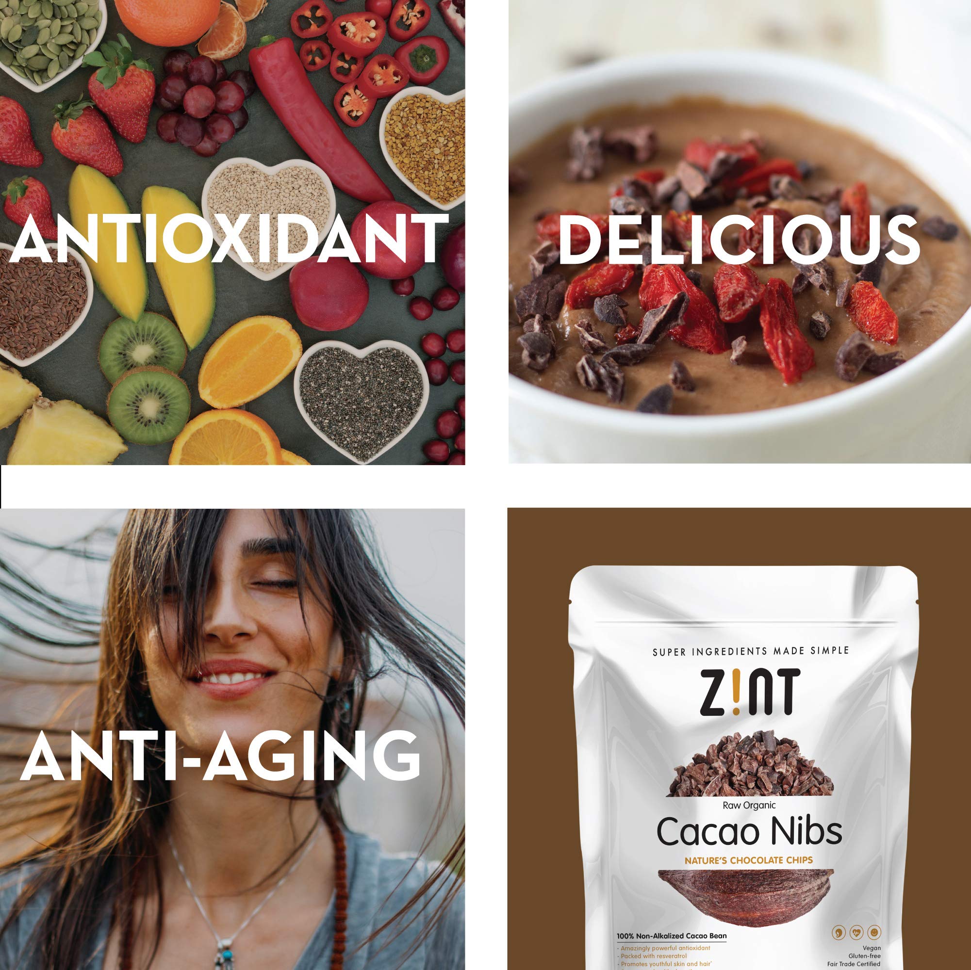 Foto 5 pulgar | Cacao Nibs Zint Organic  236 Ml  Paleo De Comercio Justo  Sin Ogm  Sin Gluten - Venta Internacional.