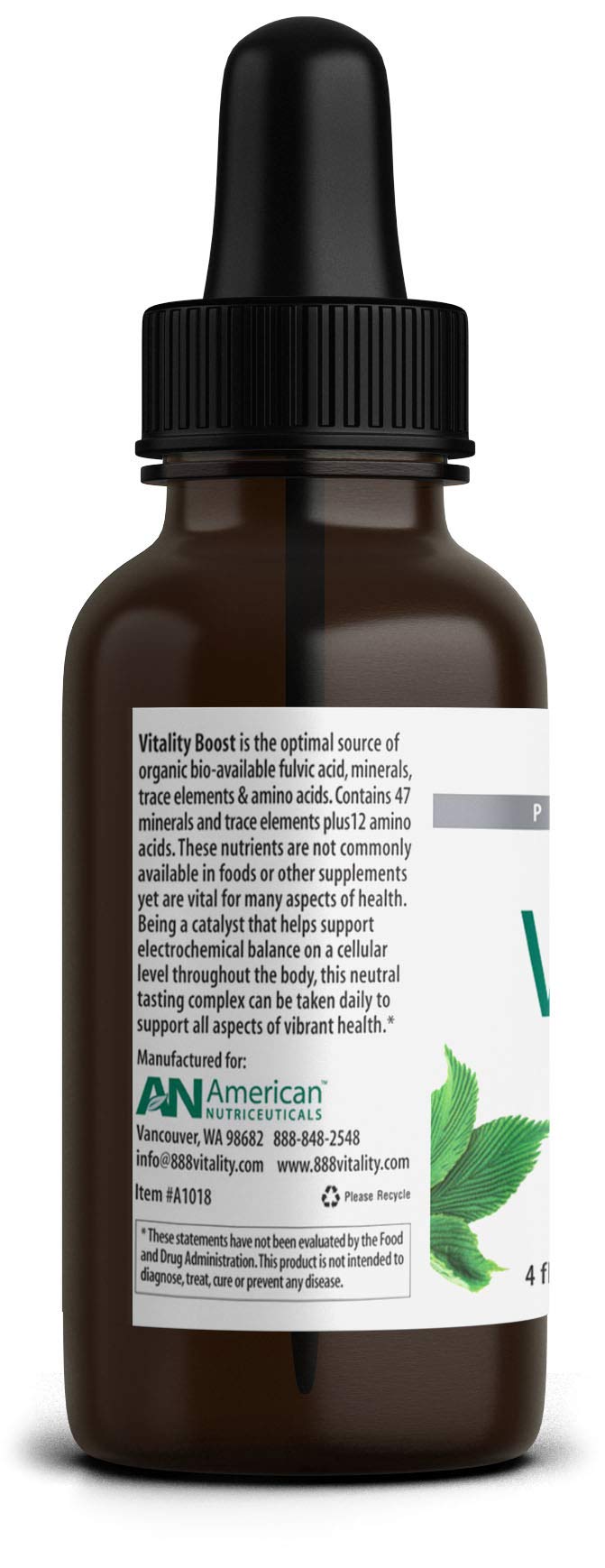 Foto 4 pulgar | Suplemento Multimineral American Nutriceuticals Vitality Boost Fulvic Acid Con Gotas De Oligoelementos - Venta Inte