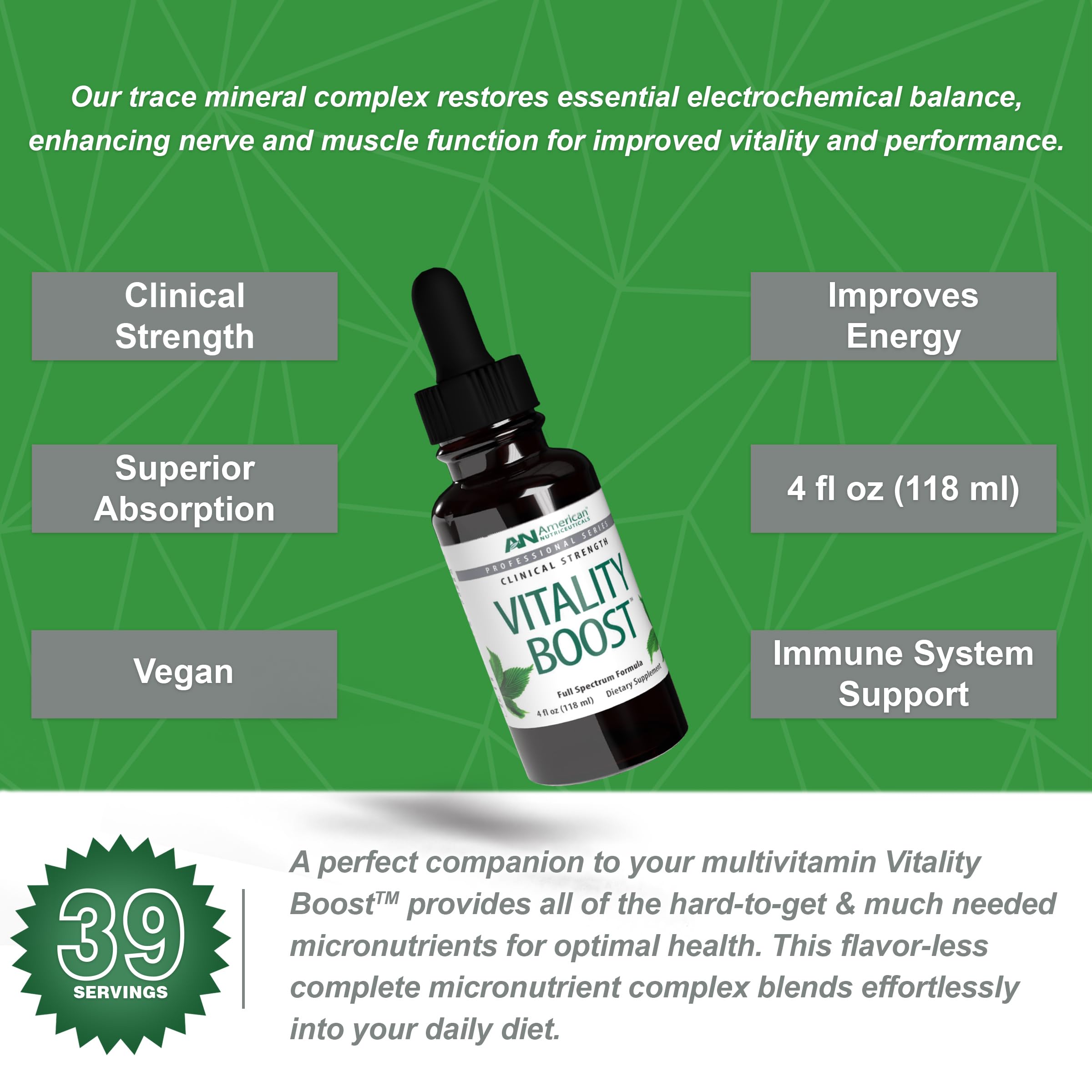 Foto 5 pulgar | Suplemento Multimineral American Nutriceuticals Vitality Boost Fulvic Acid Con Gotas De Oligoelementos - Venta Inte